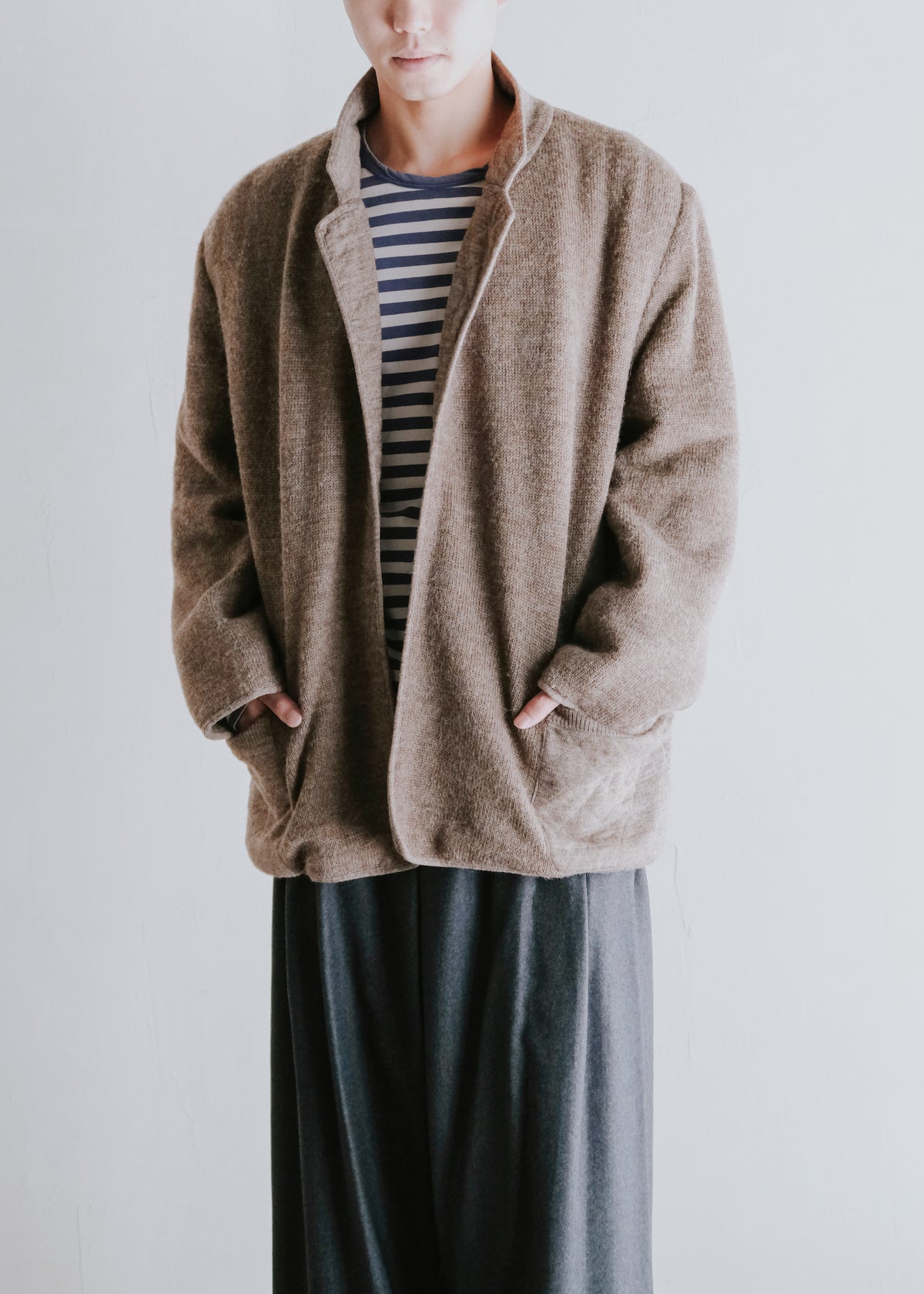 -90's HERMÈS open front quilted lapel jacket