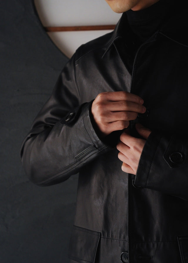 00’s PRADA SPORT reversible leather car coat