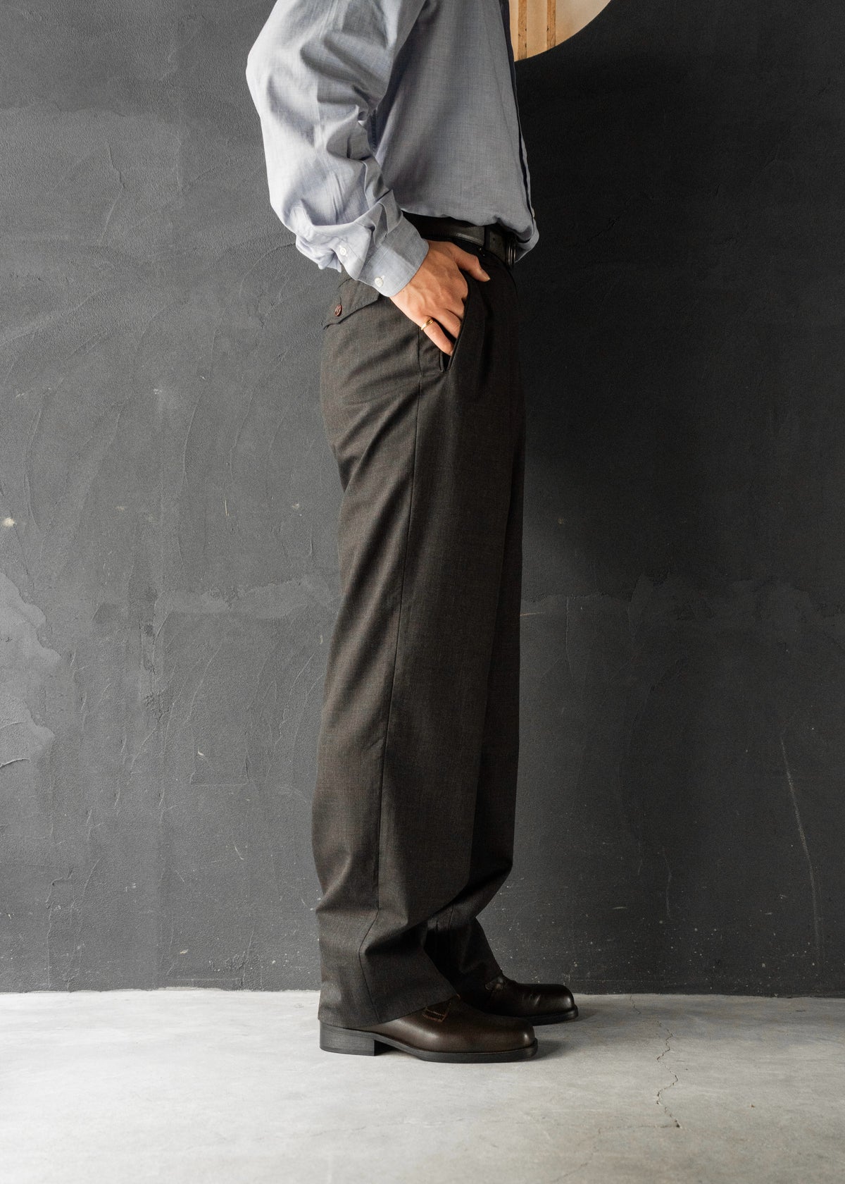 80-90’s EMPORIO ARMANI two tuck wool slacks