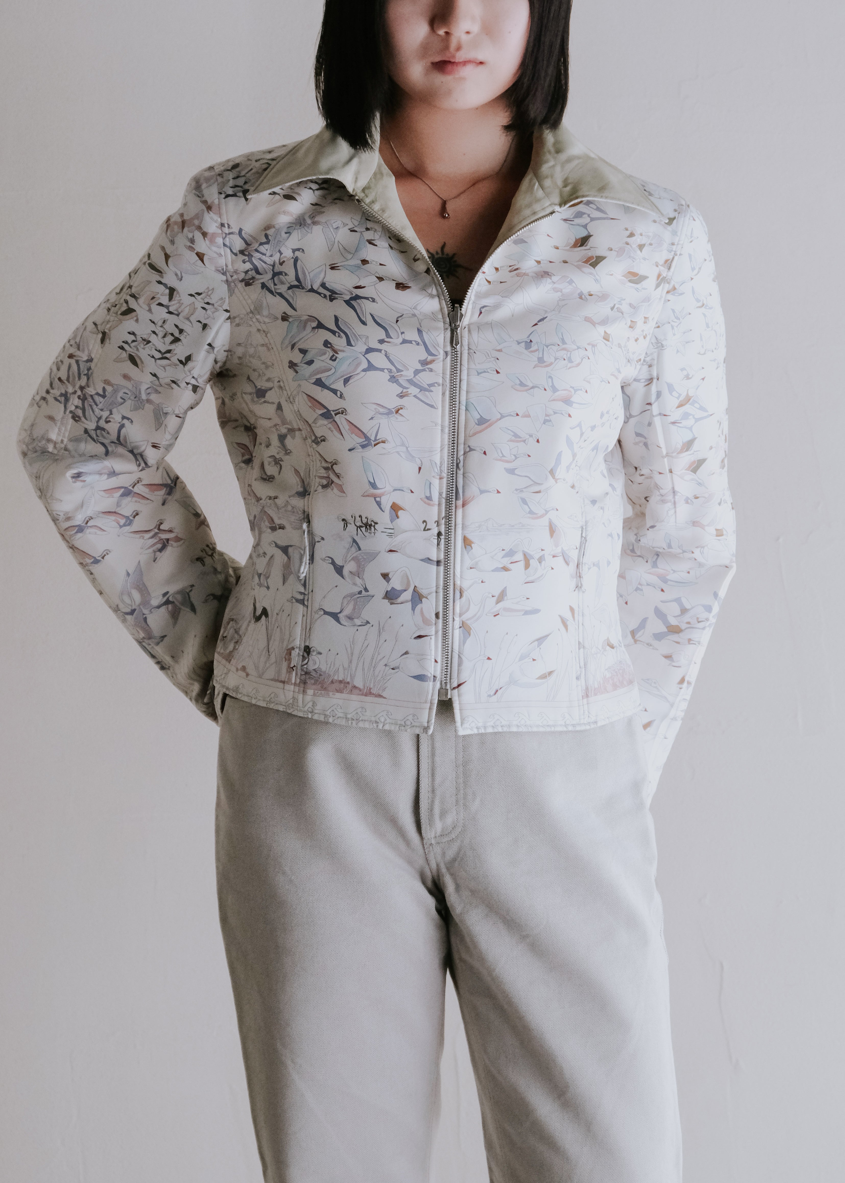 HERMÈS by Martin Margiela silk reversible blouson