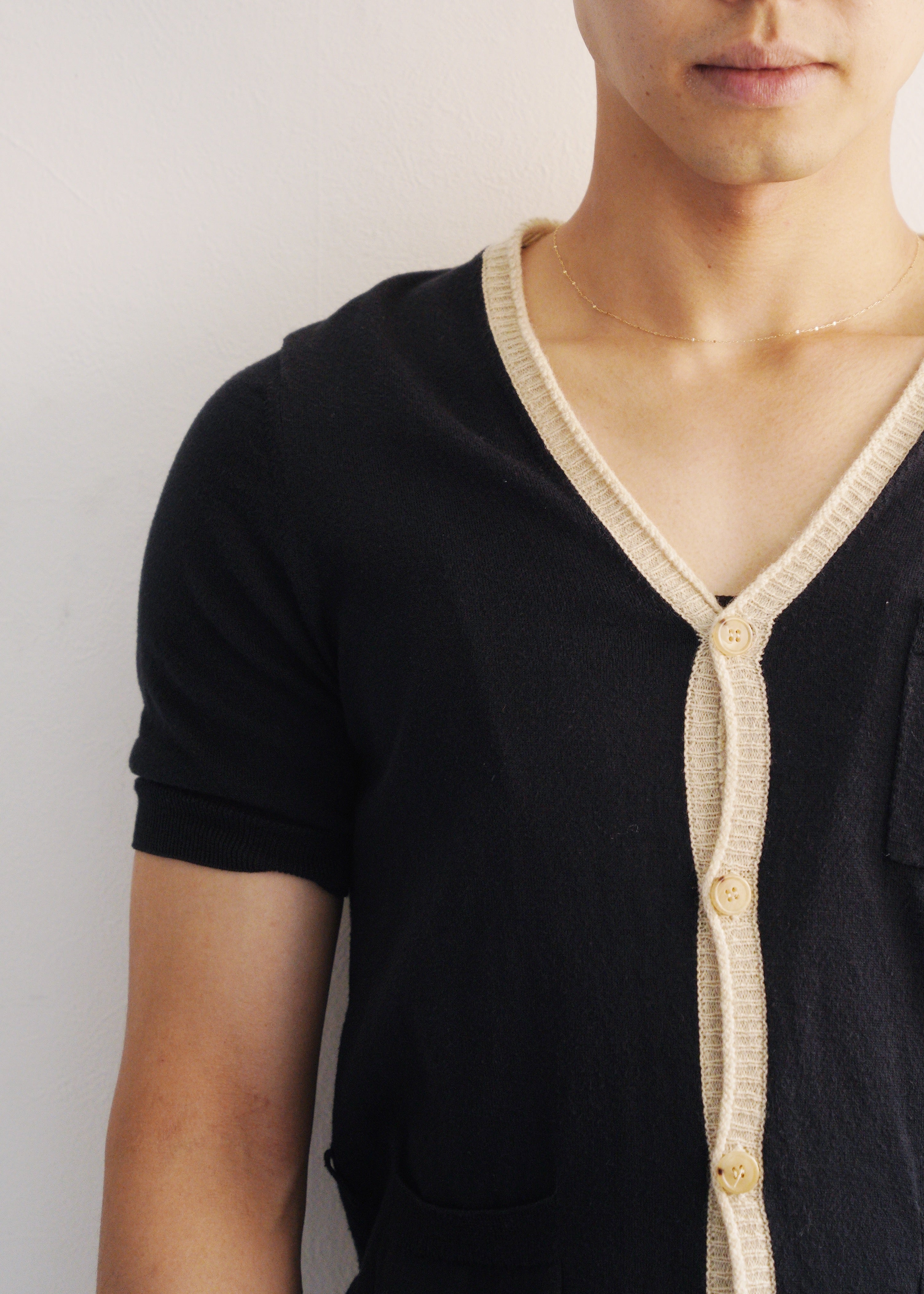 10's DRIES VAN NOTEN short sleeve cotton knit cardigan