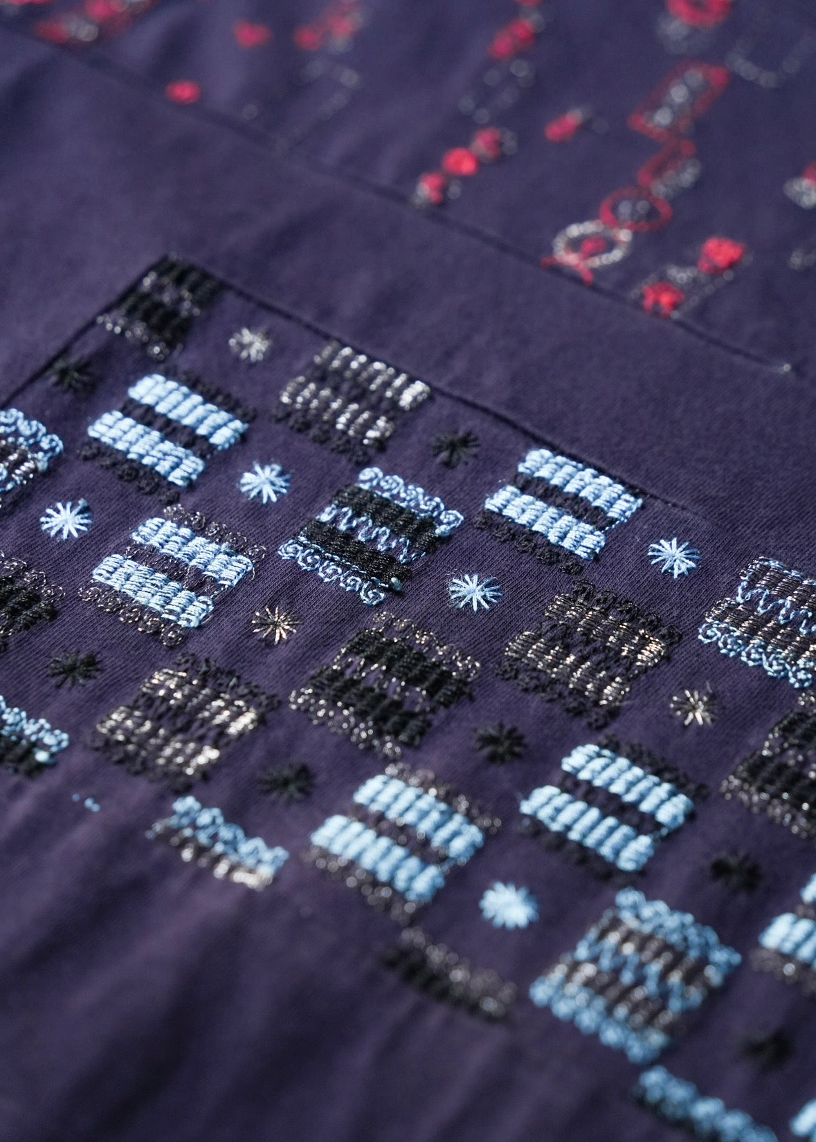 COMME des GARÇONS HOMME AD2002 embroidered panel long sleeve T-Shirt