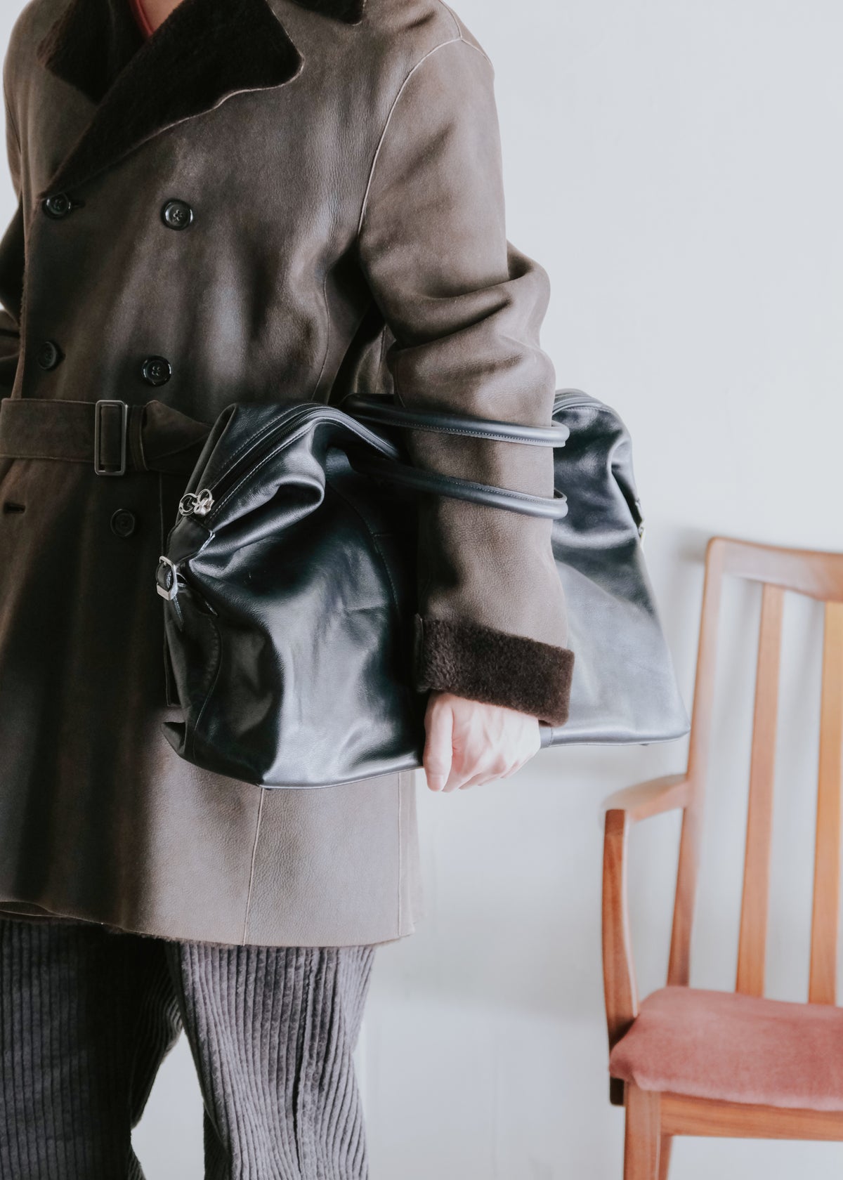 Mila Schon leather boston bag