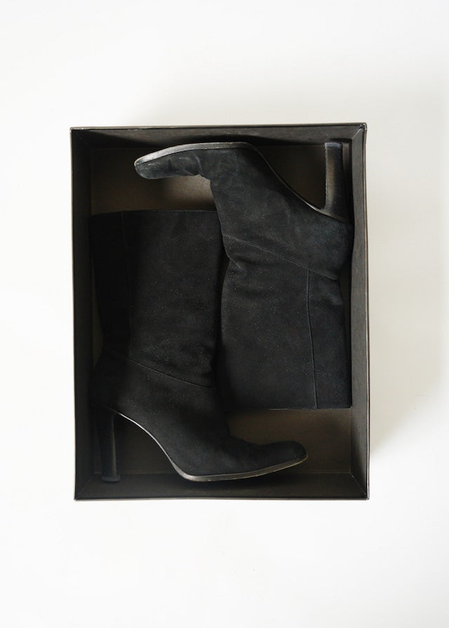 00's GUCCI suède leather long boots