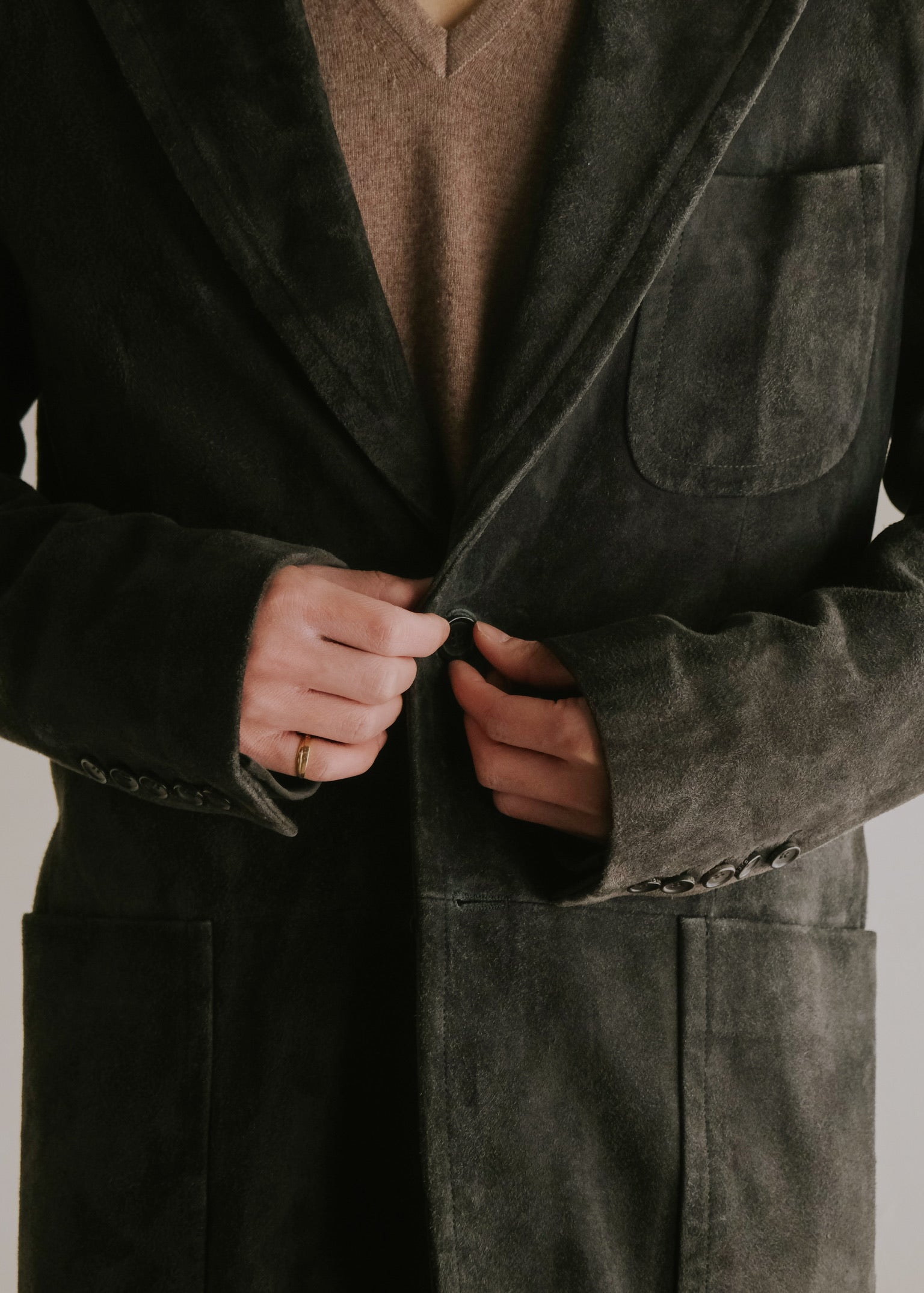 Gucci by Tom Ford 01AW 2b single suede leather tailored jacket