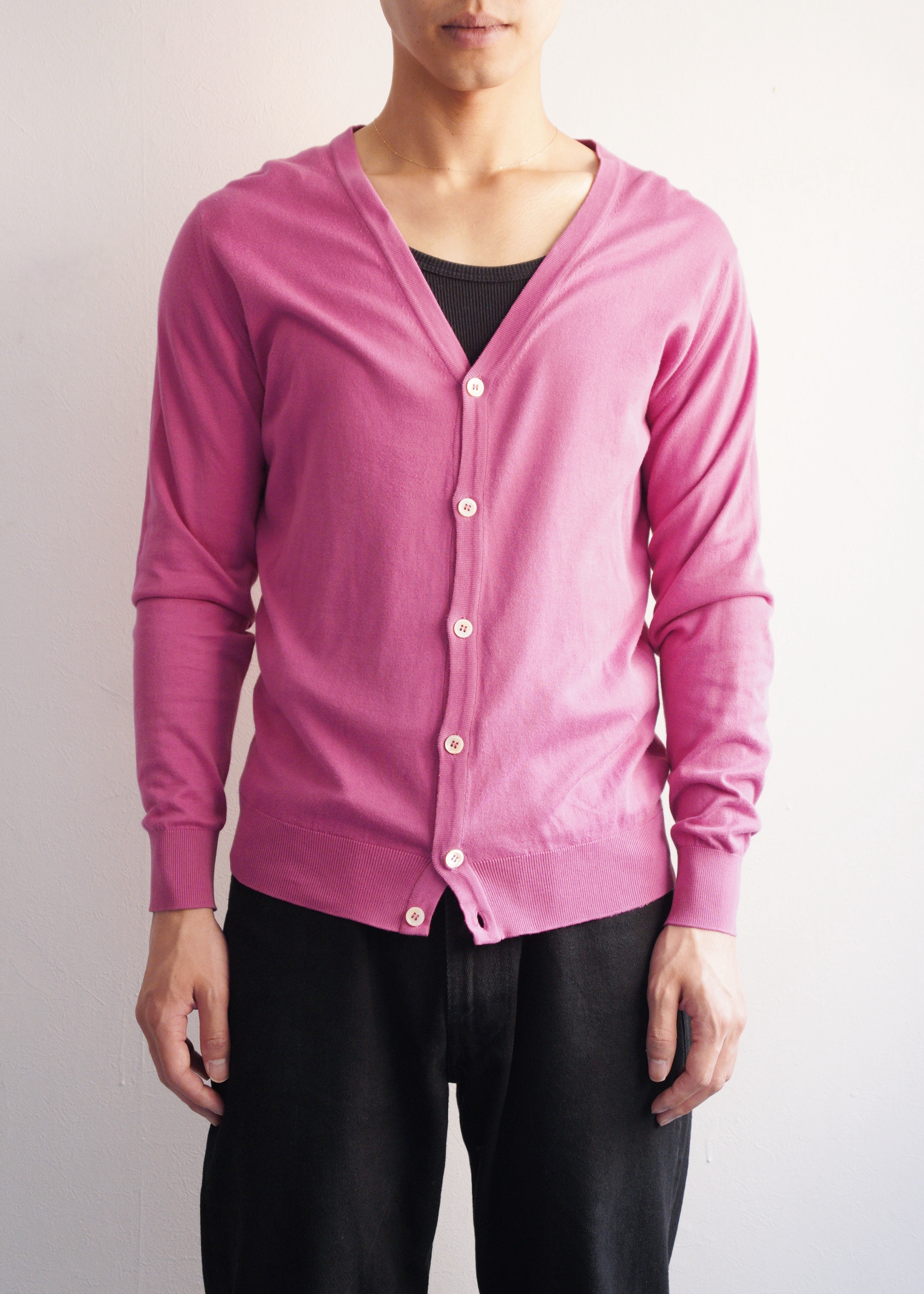 00's JOHN SMEDLEY 6B cotton cardigan