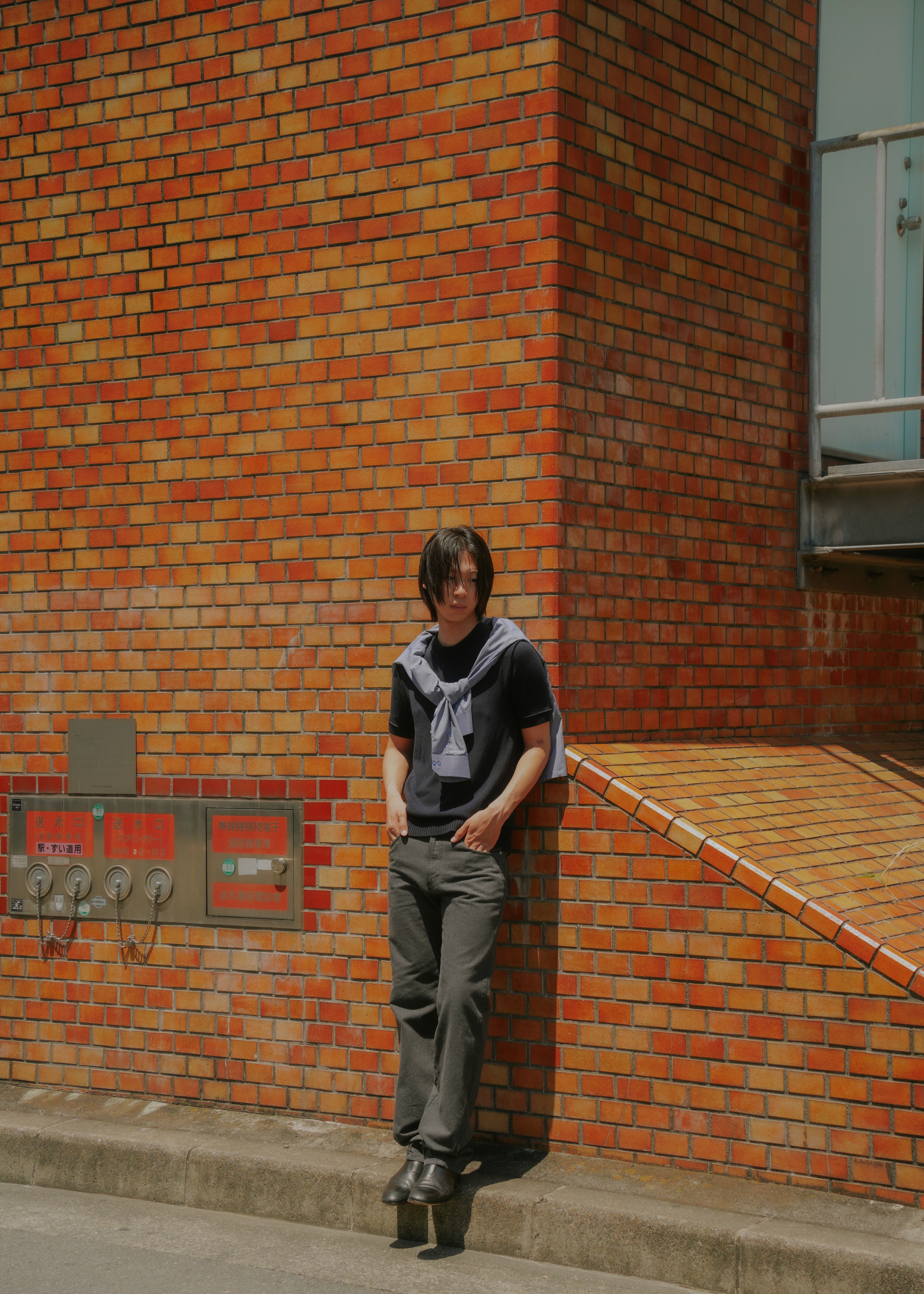 00's- MADAAN regular collar check box shirt