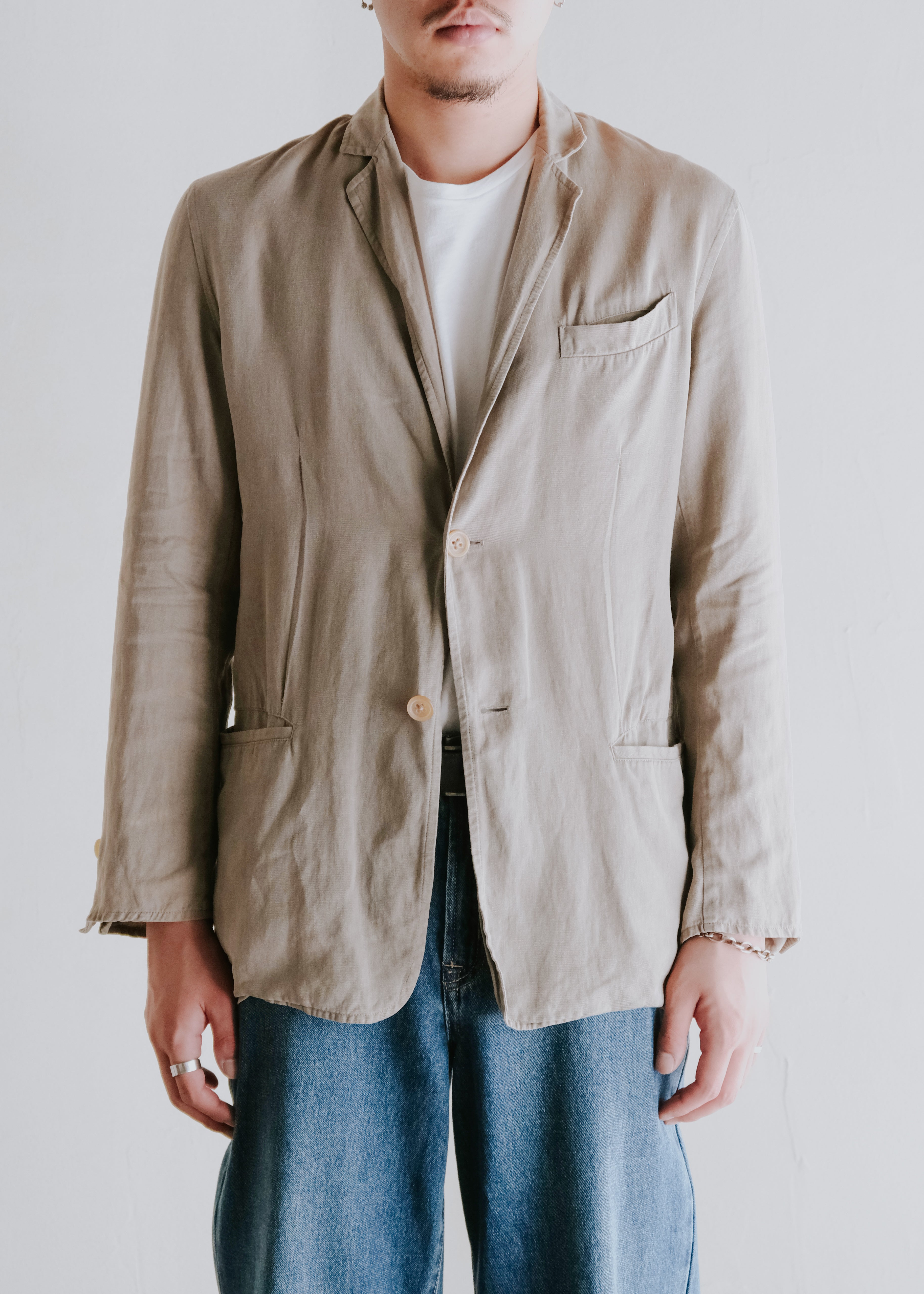 00's JIL SANDER 2B linen tailored jacket