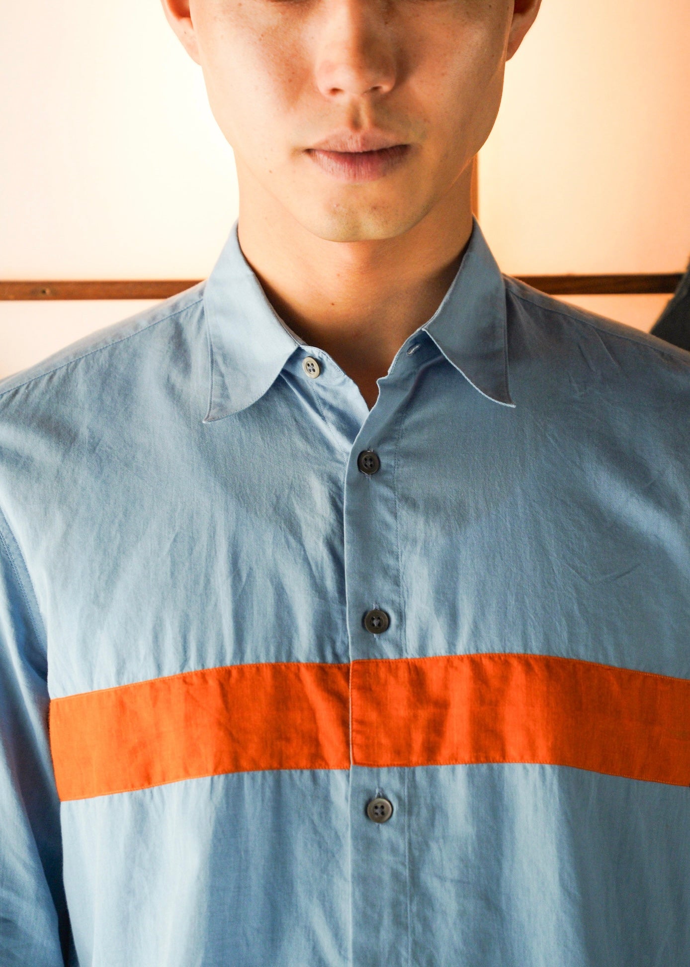 DRIES VAN NOTEN 13SS line color cotton shirt