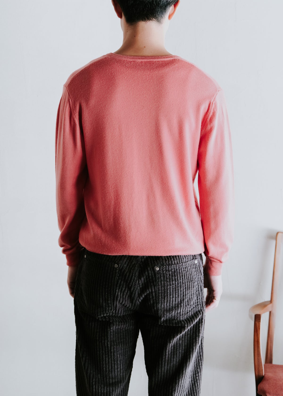 80's- euro pure new ウール v-neck ニット メンズ