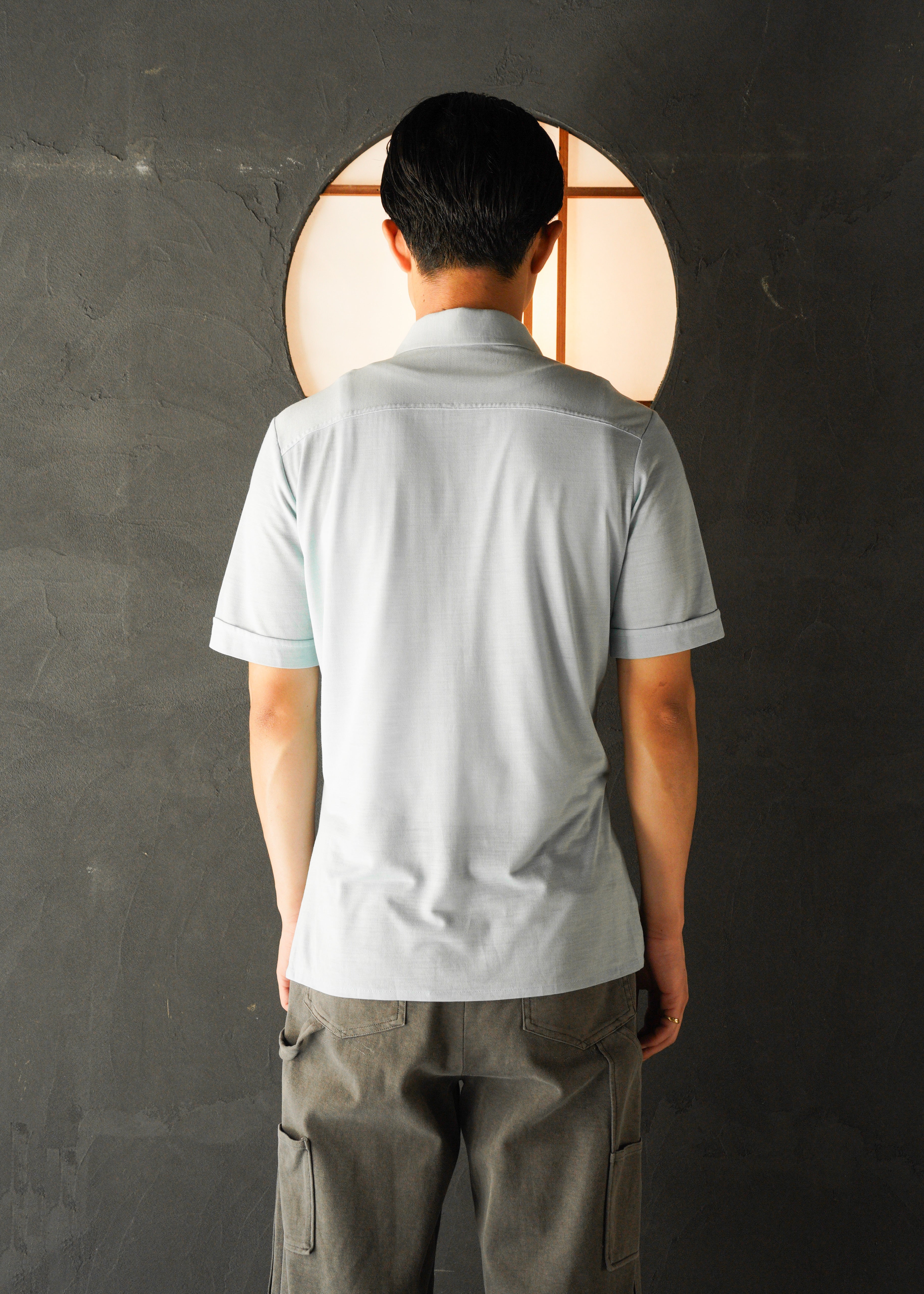 70-80’s long collar half sleeve stretch shirts