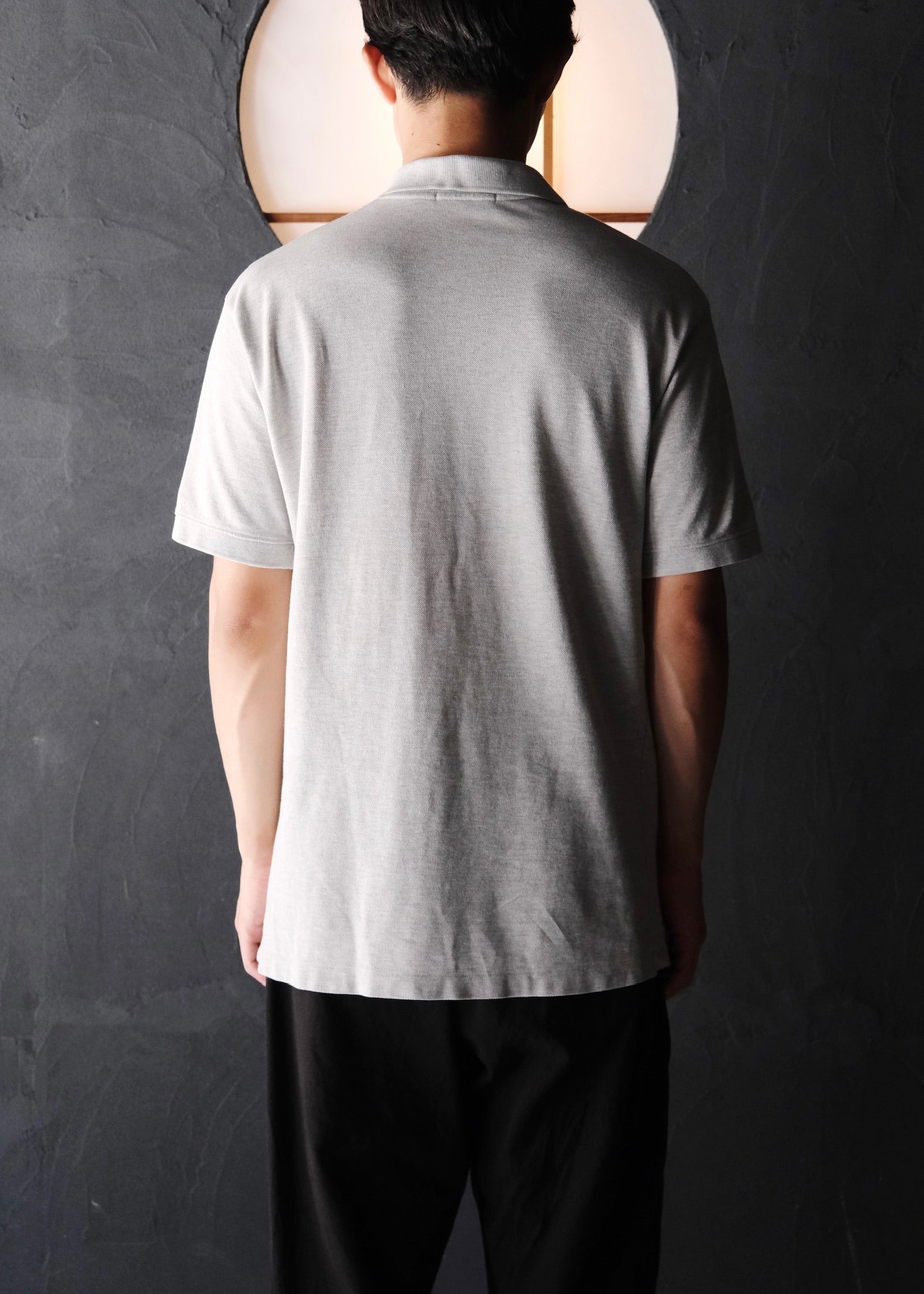 80's iM by MIYAKE DESIGN STUDIO painted fly front polo shirt