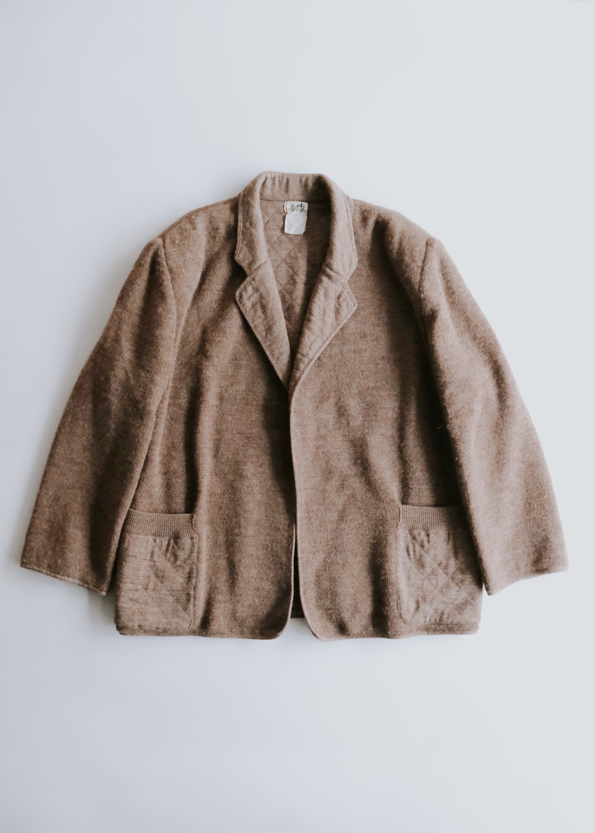 -90's HERMÈS open front quilted lapel jacket