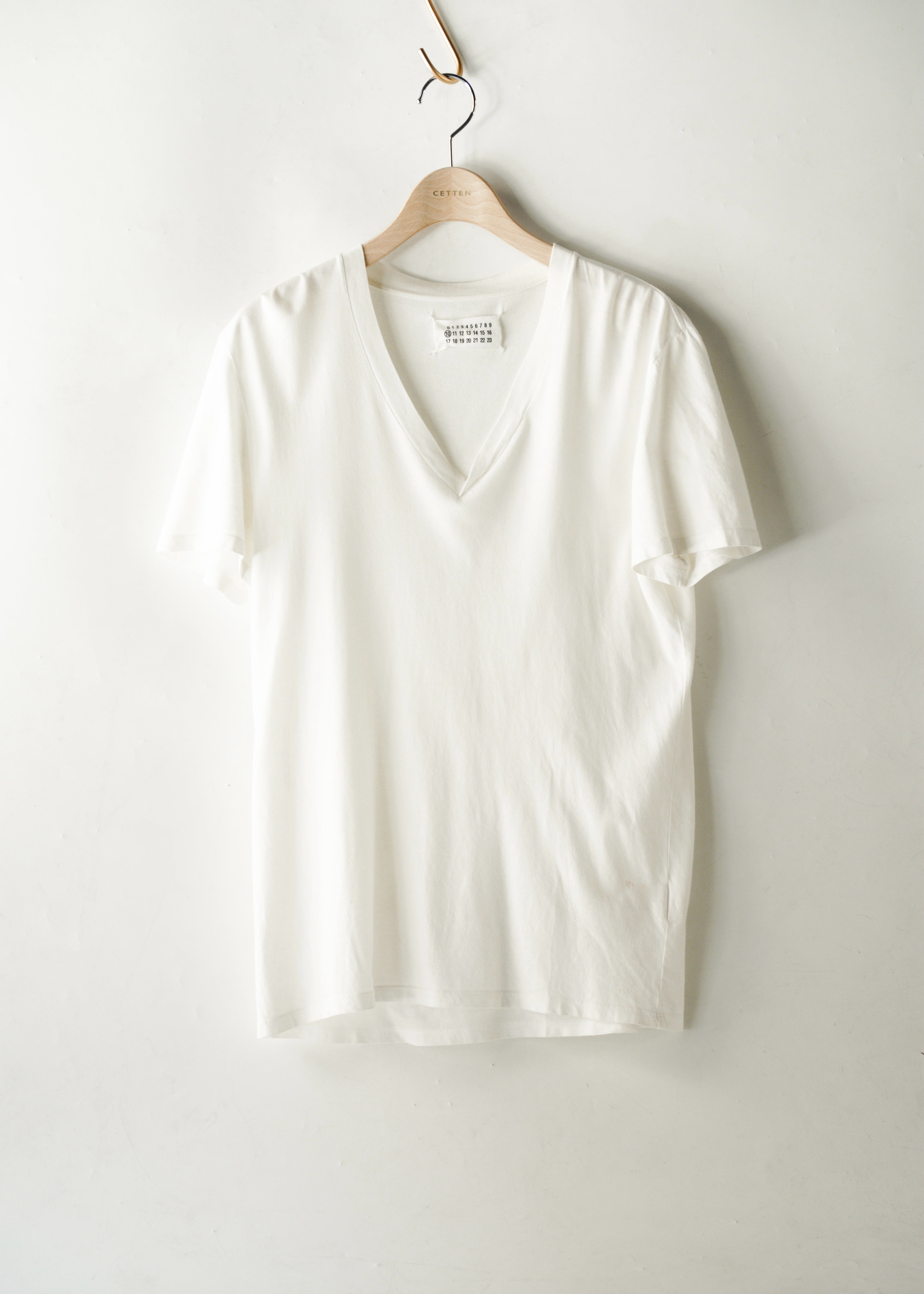 Maison Martin Margiela 2010SS v neck cotton t-shirt