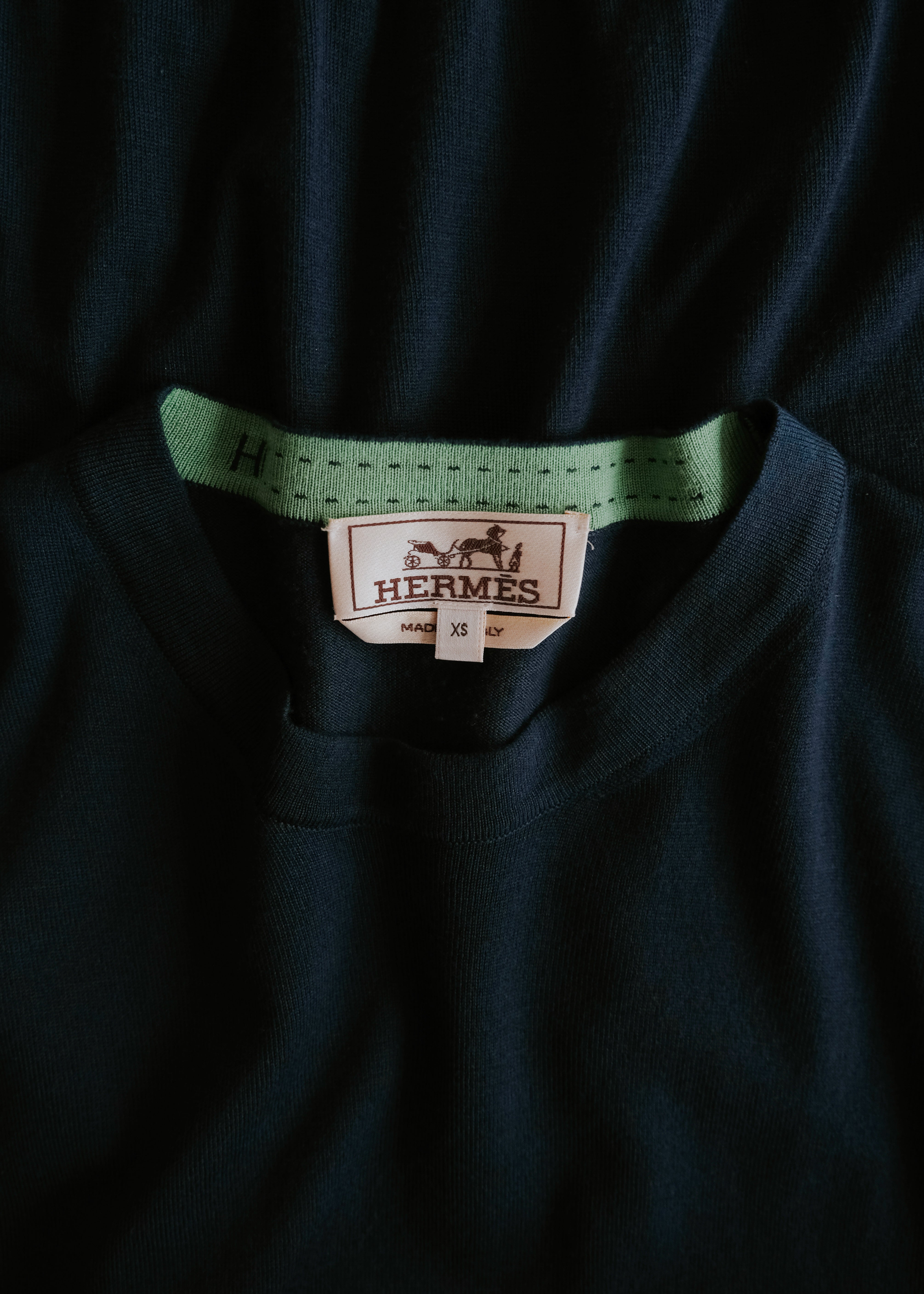 00-10's HERMÈS crew neck wool knit