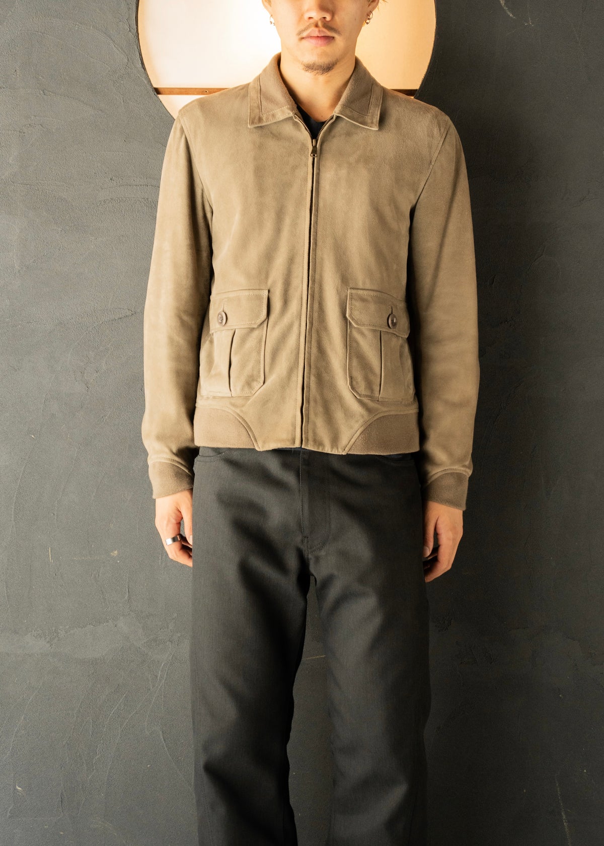 10’s Paul Smith goat suede zip up leather jacket