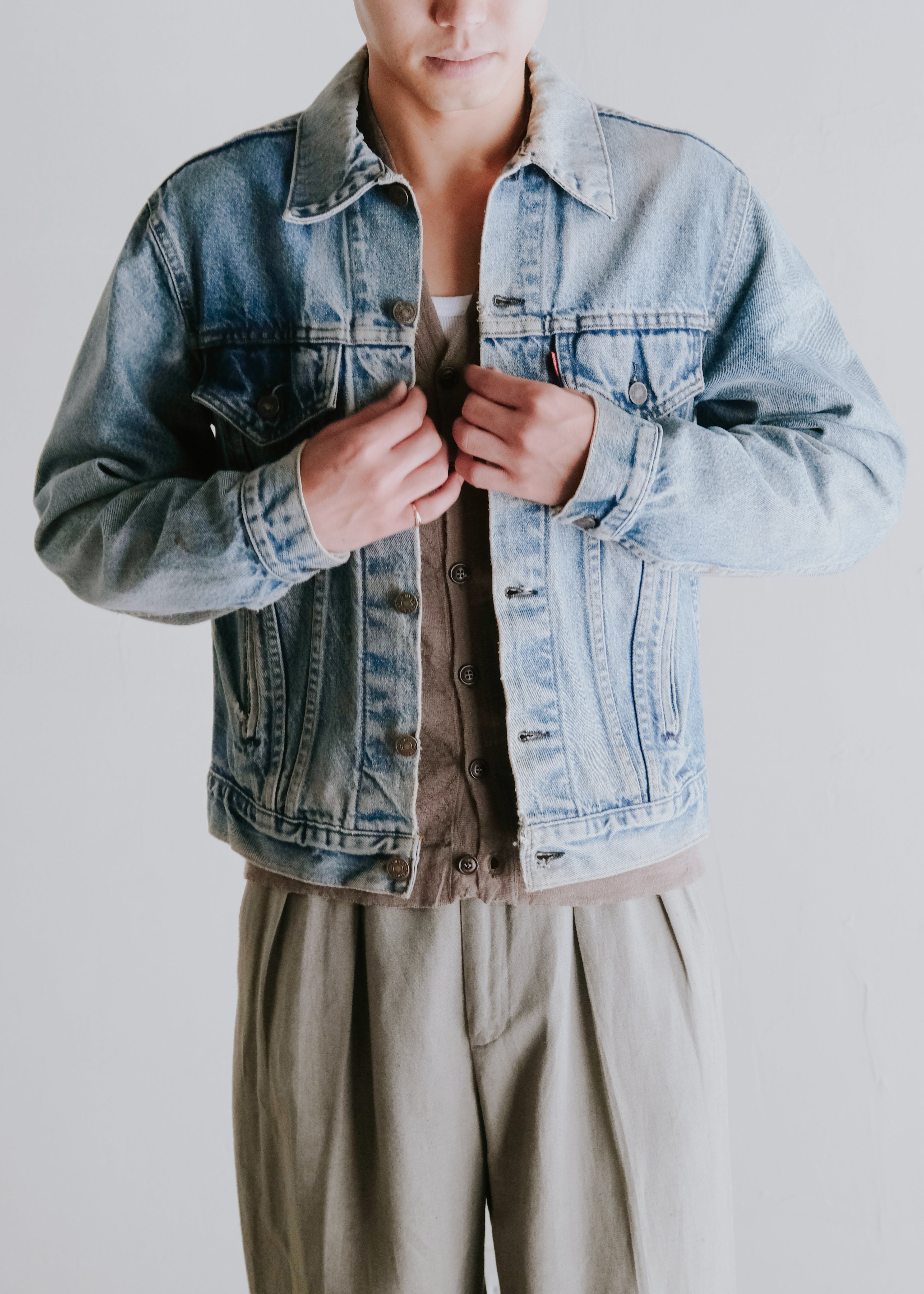 80-90's Levi's 70506-0216 denim tracker jacket made in USA