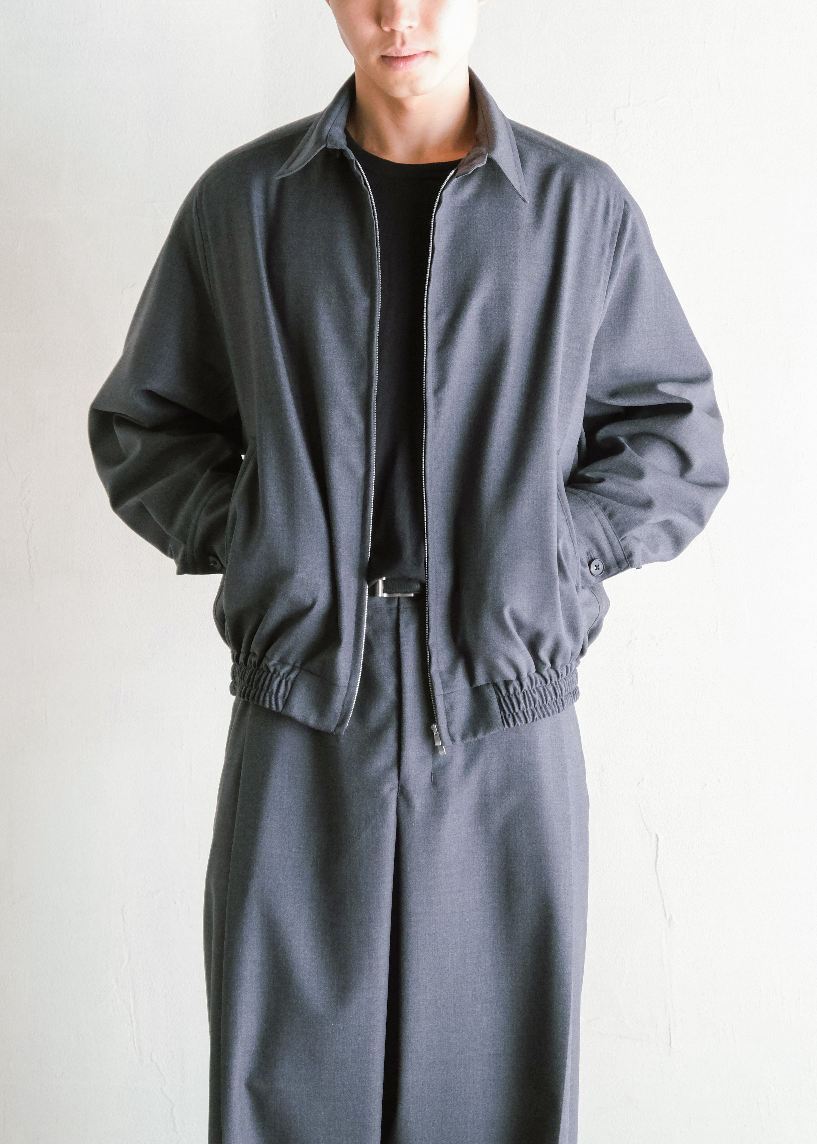 nonnotte 26AW Draping Big Yoke Raglan Drizzler Jacket / Charcoal Top