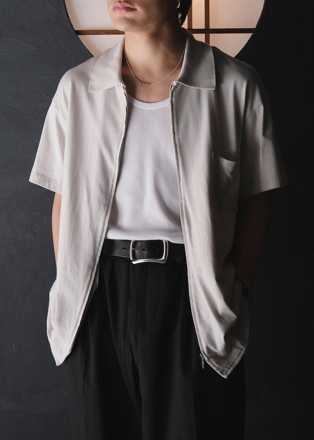 80’s- Y's for men full zip short sleeve shirt