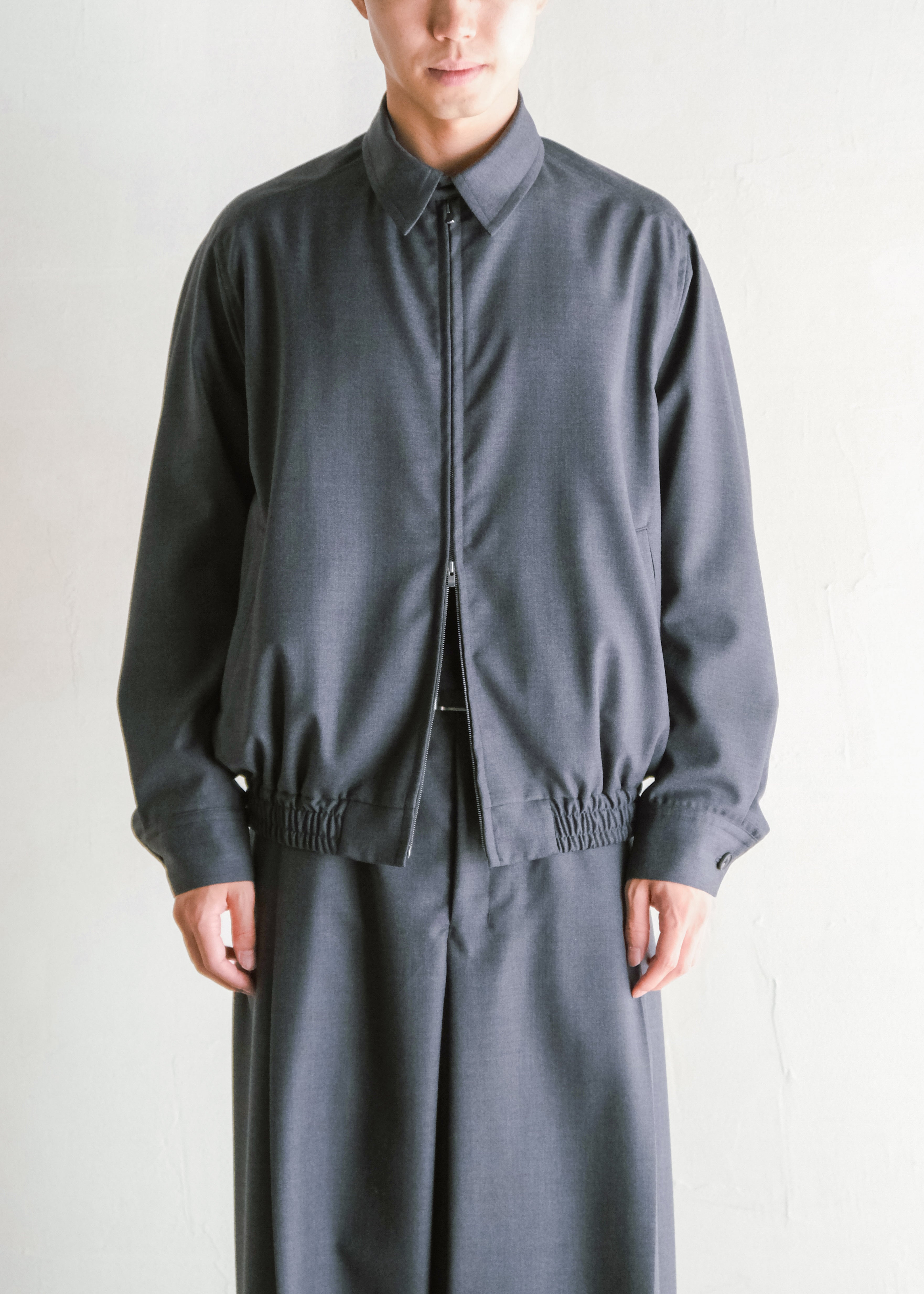 nonnotte 26AW Draping Big Yoke Raglan Drizzler Jacket / Charcoal Top