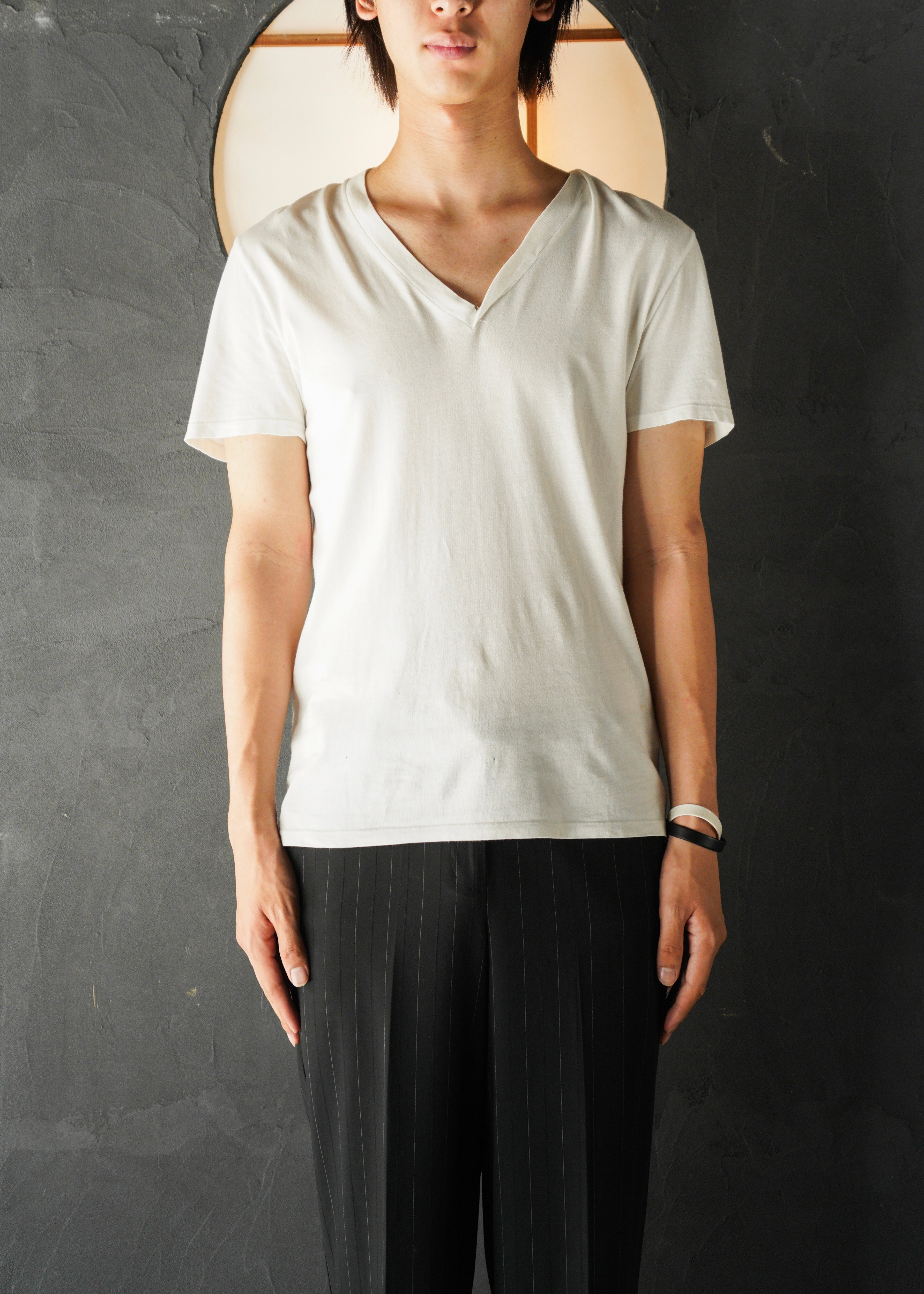 Maison Martin Margiela 2010SS v neck cotton t-shirt