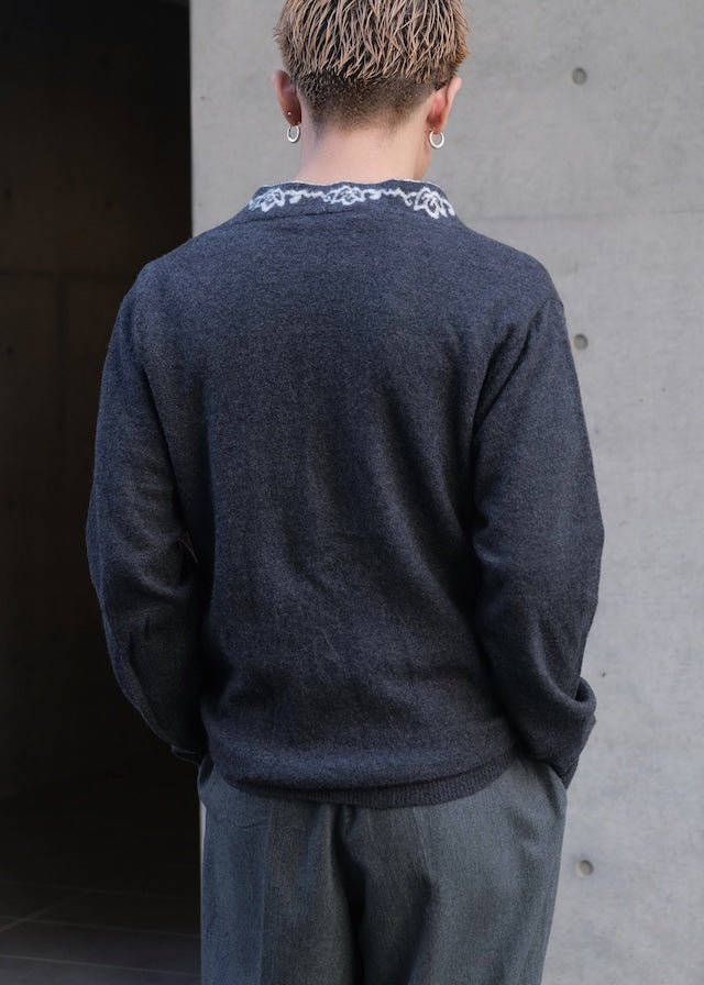 Y's for men 04AW pattern collar wool cardigan