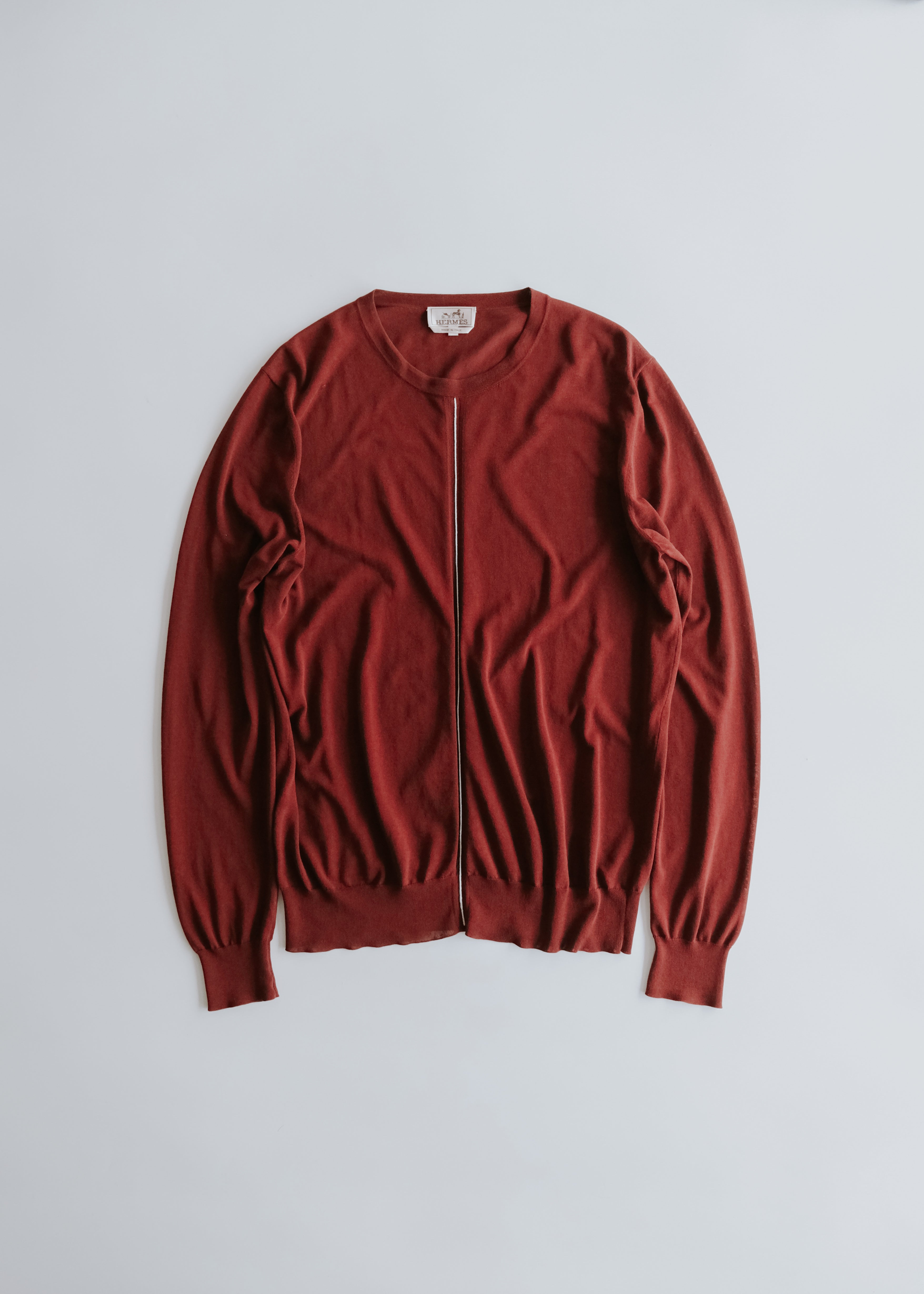 00-10's HERMÈS lightweight cotton center line knit