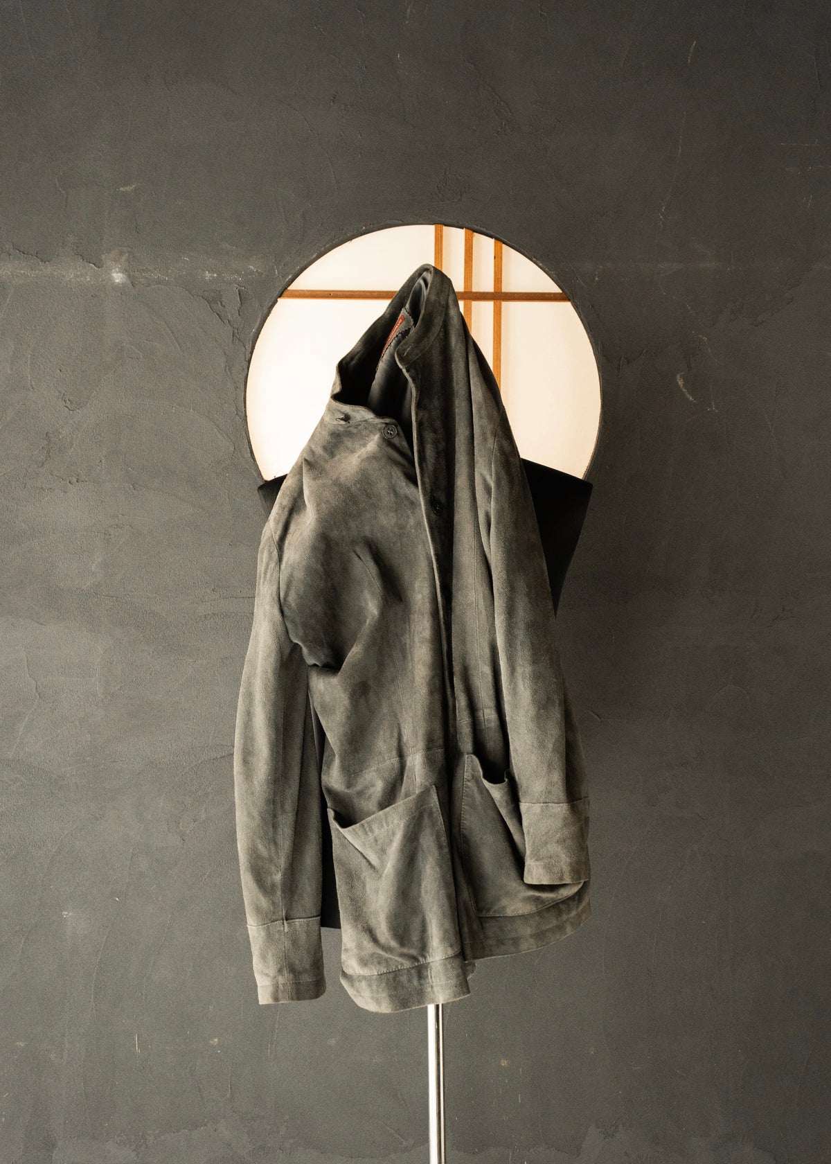 1998SS EMPORIO ARMANI band collar suede leather jacket