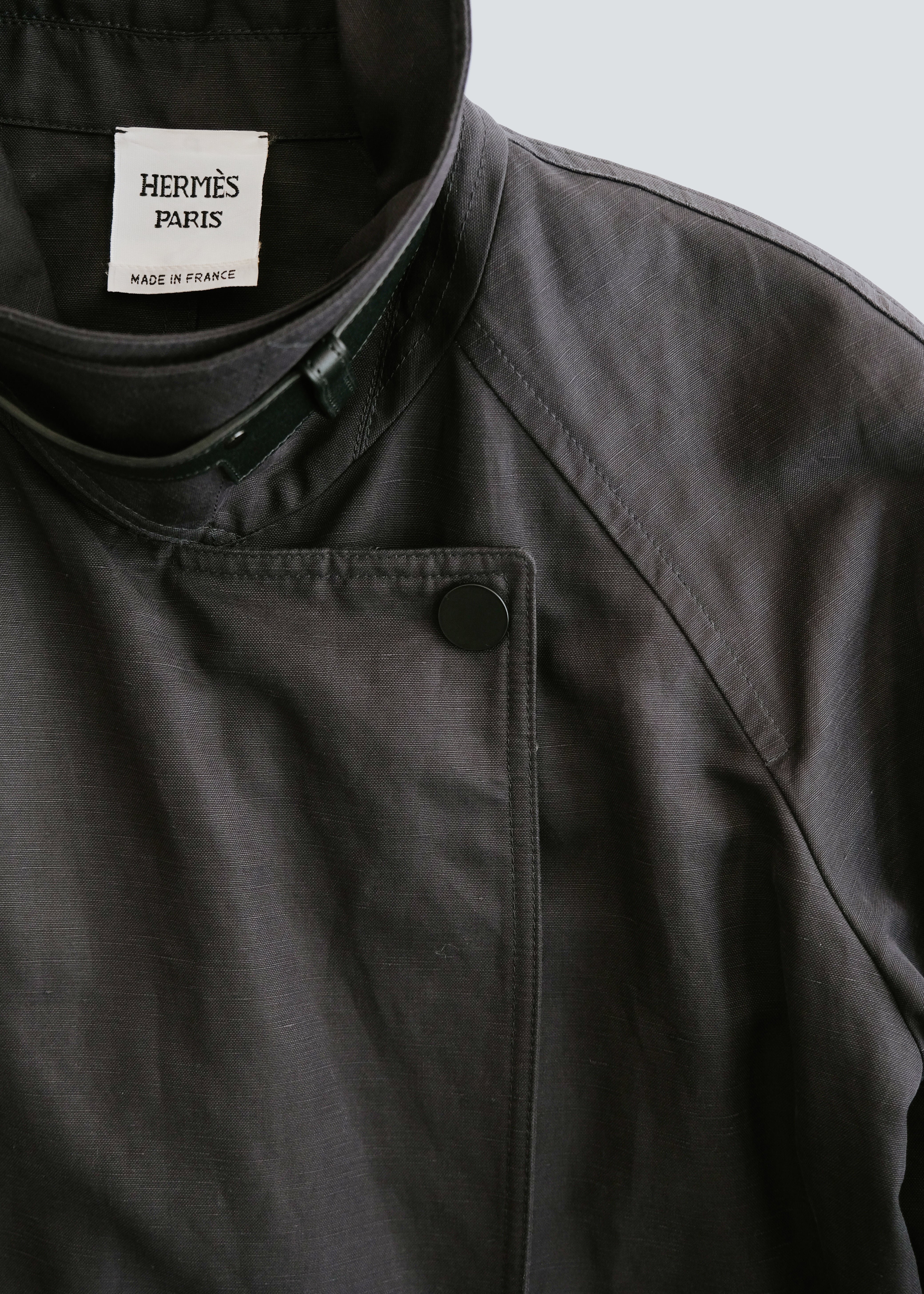 10's HERMÈS by Christophe Lemaire leather belted short coat