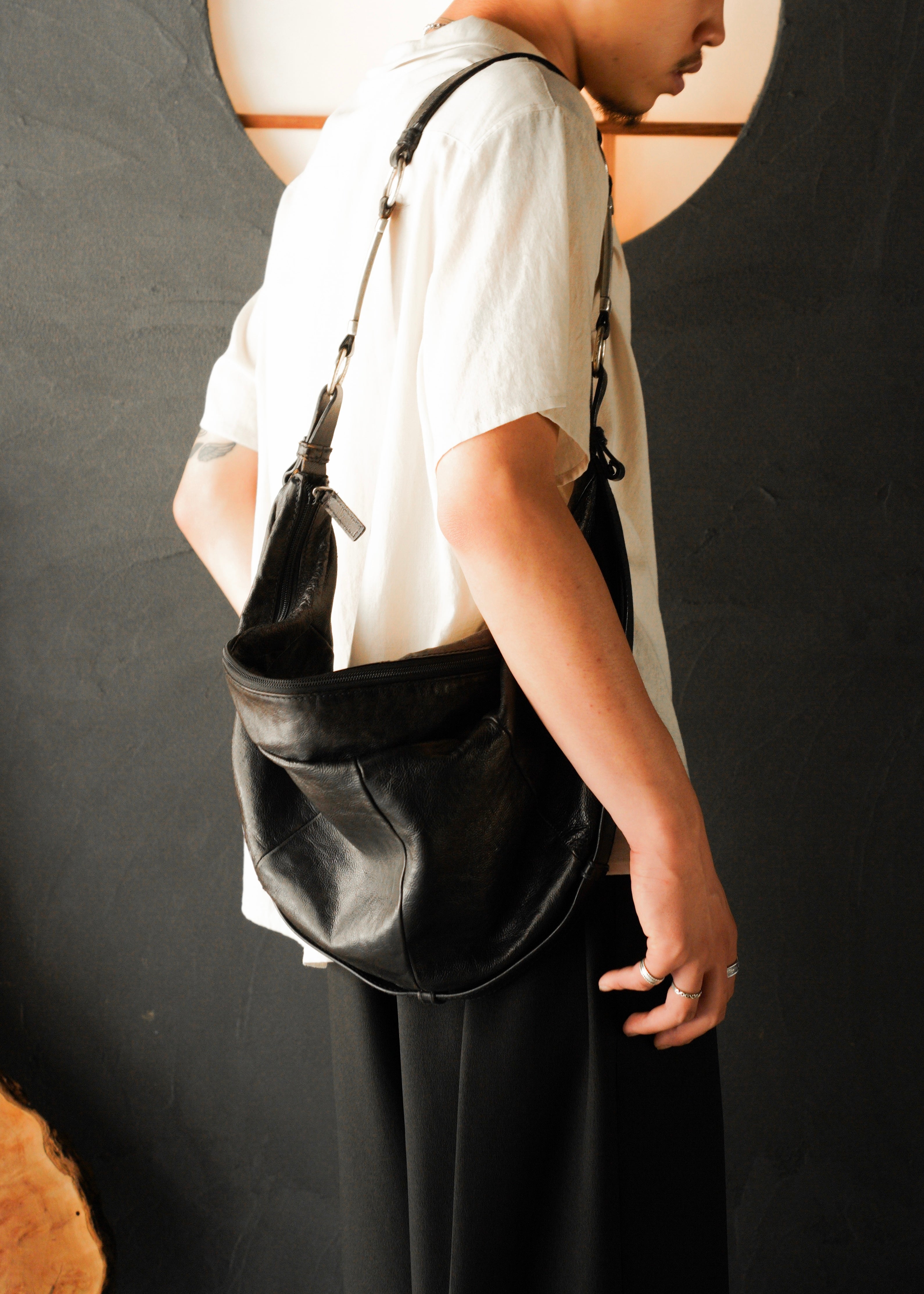 Yves saint laurent rive gauche 02 AW leather hobo bag