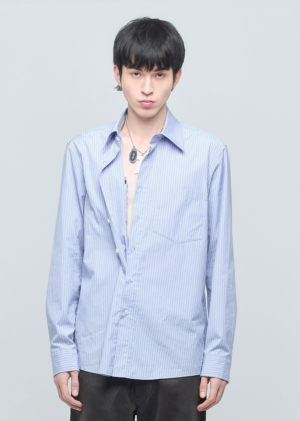 SHOOP 26AW LUCAS 2 POCKET SHIRT / Blue Stripes
