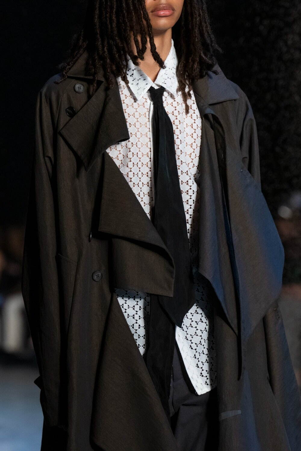 POST ARCHIVE FACTION 26SS Lace Shirt / White