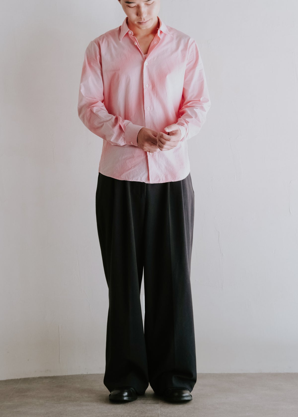 Martin Margiela 08SS gradient stripe regular collar shirt