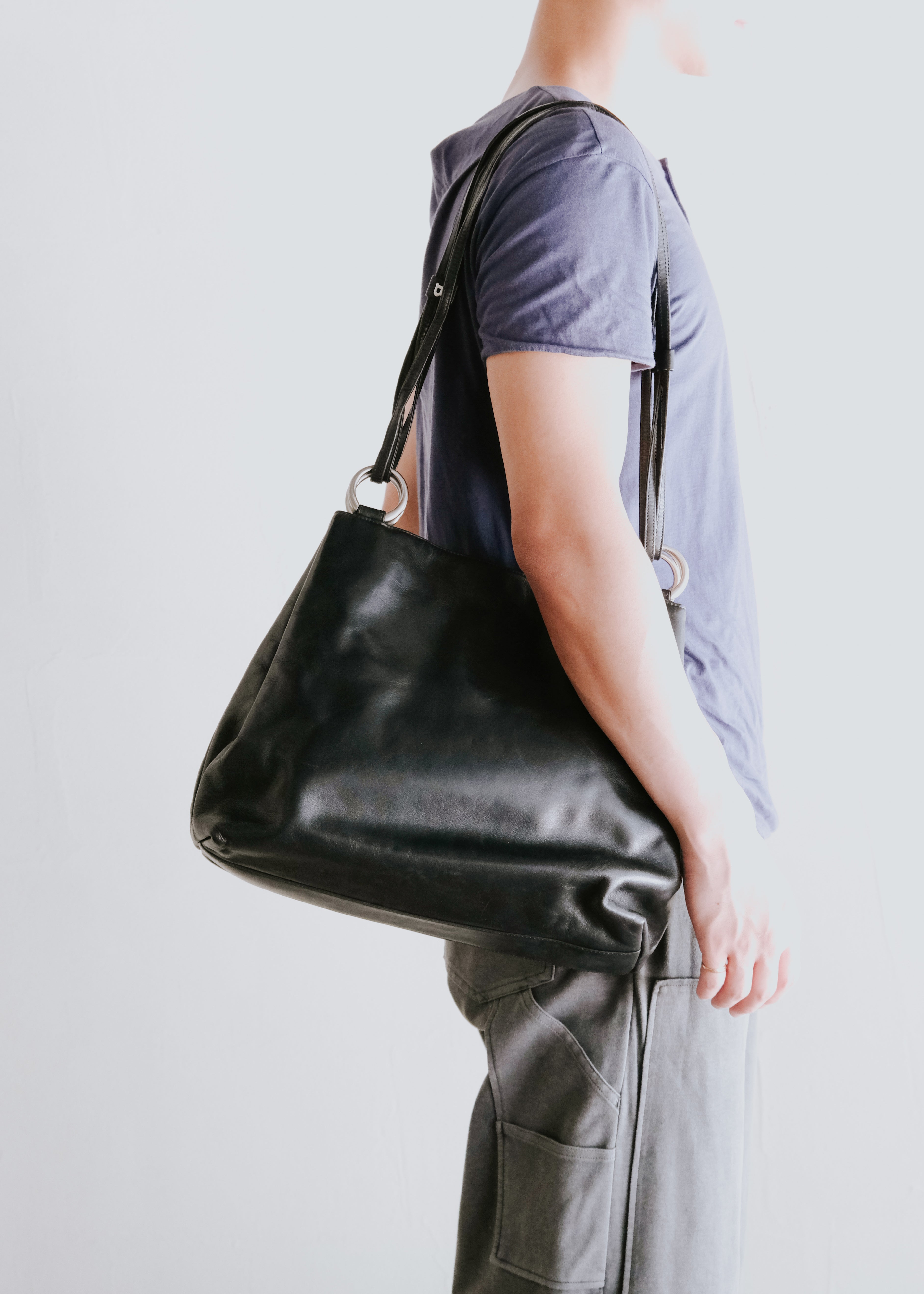 90-00's BALLY 2 way handle leather bag