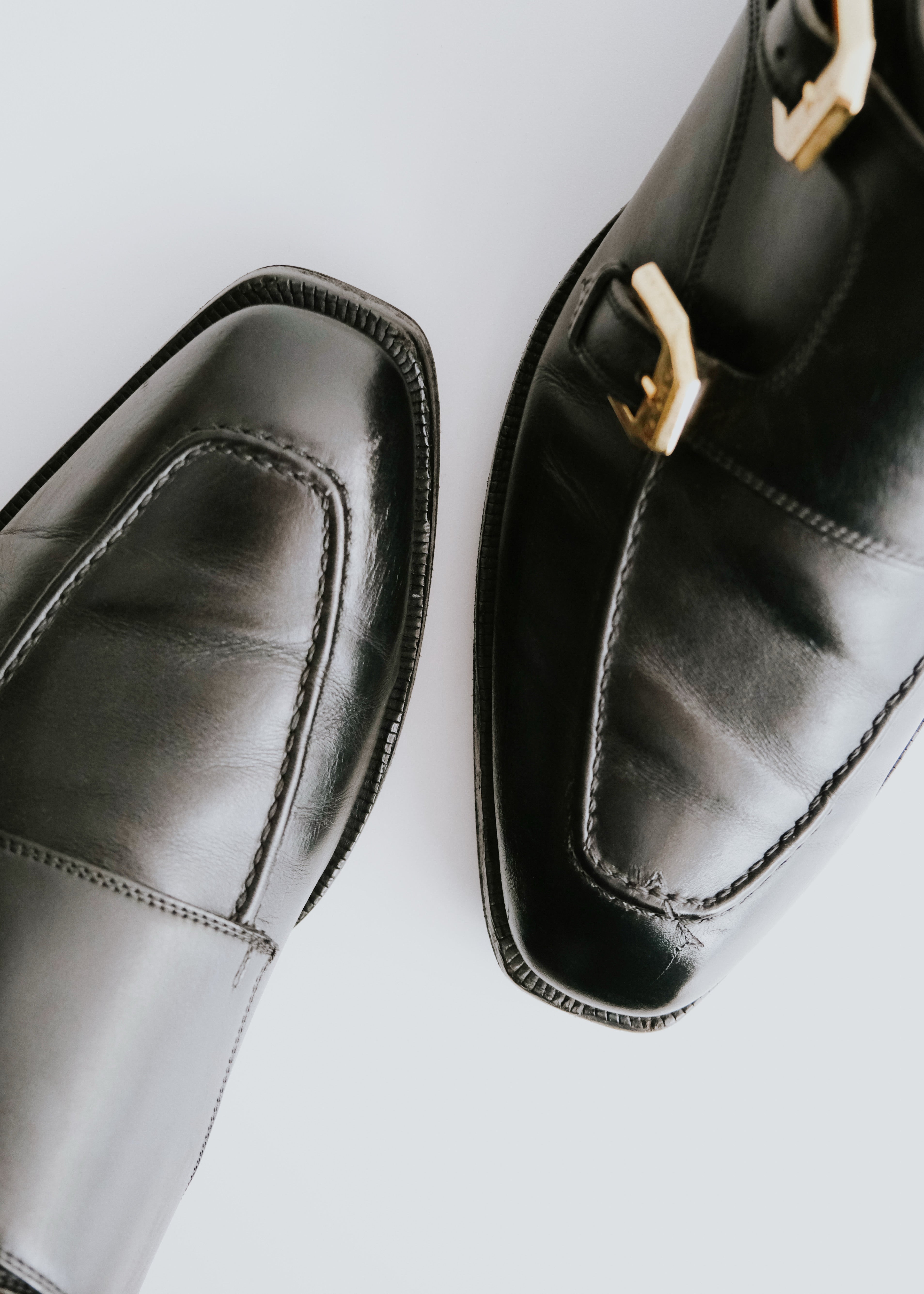 GUCCI double monk strap leather shoes