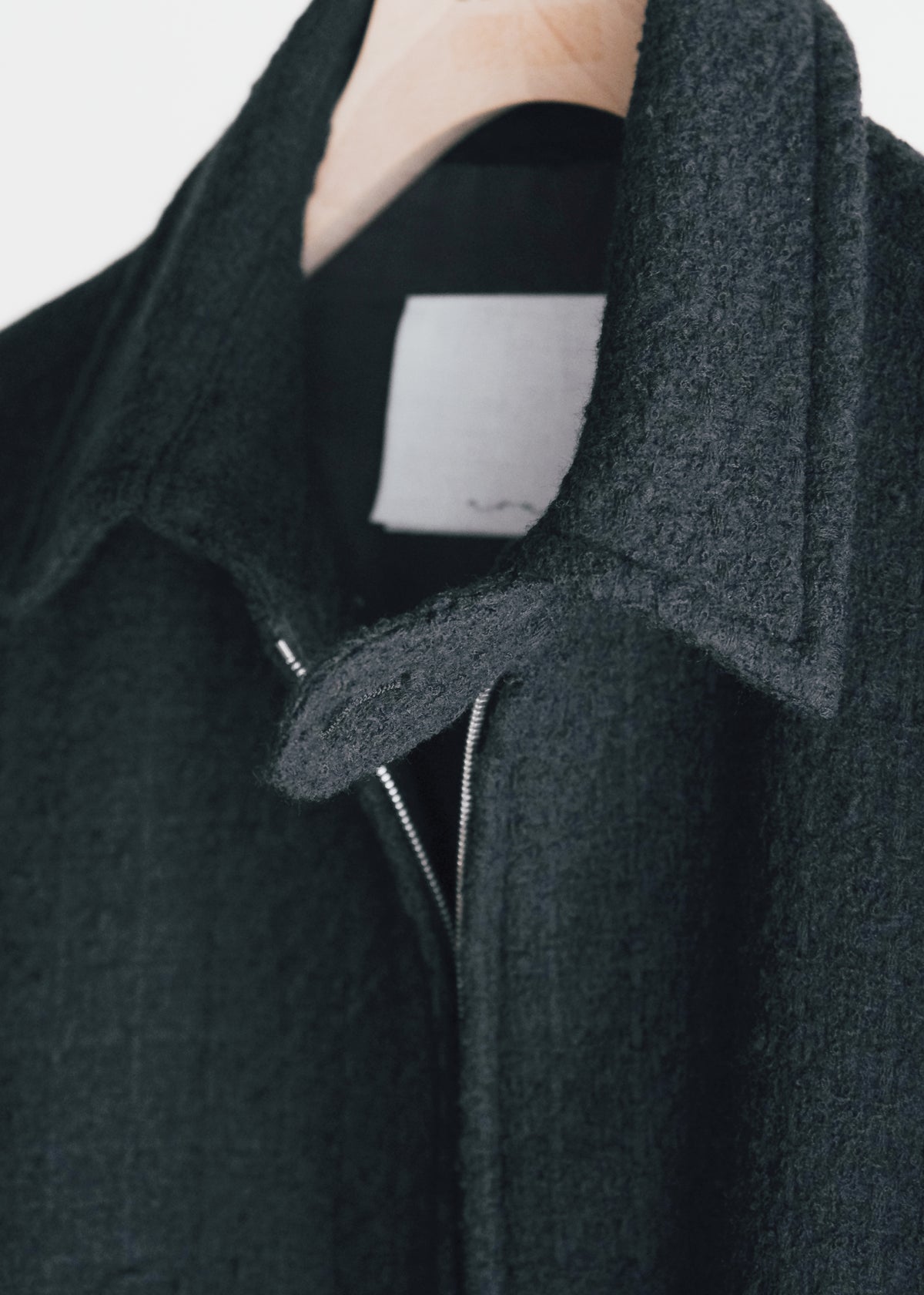 nonnotte 26AW Draping Big Yoke Raglan Drizzler Jacket N Tweed 002 / Smoked Black