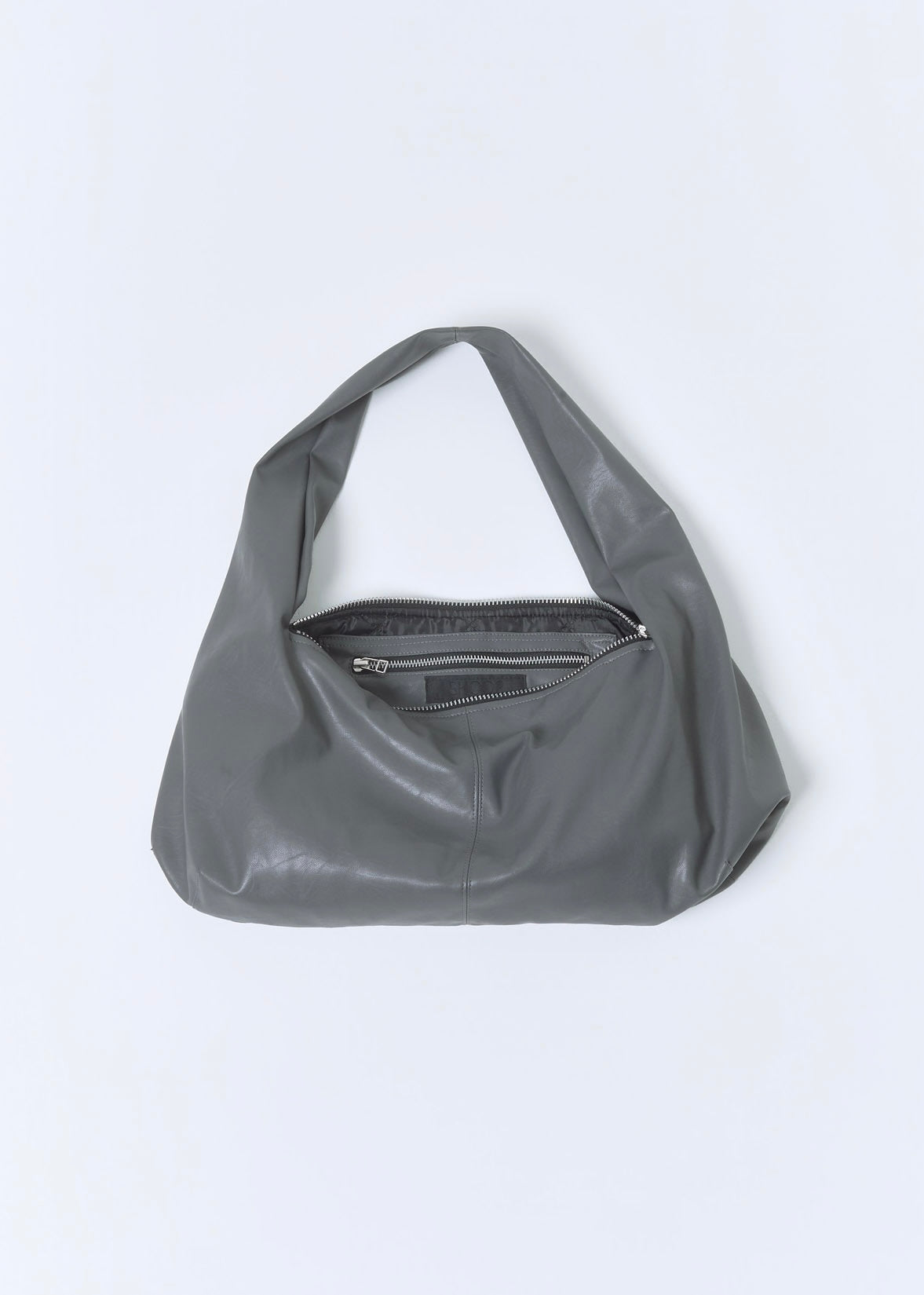 SHOOP 26AW METAL LOGO HOBO BAG / Dark Grey