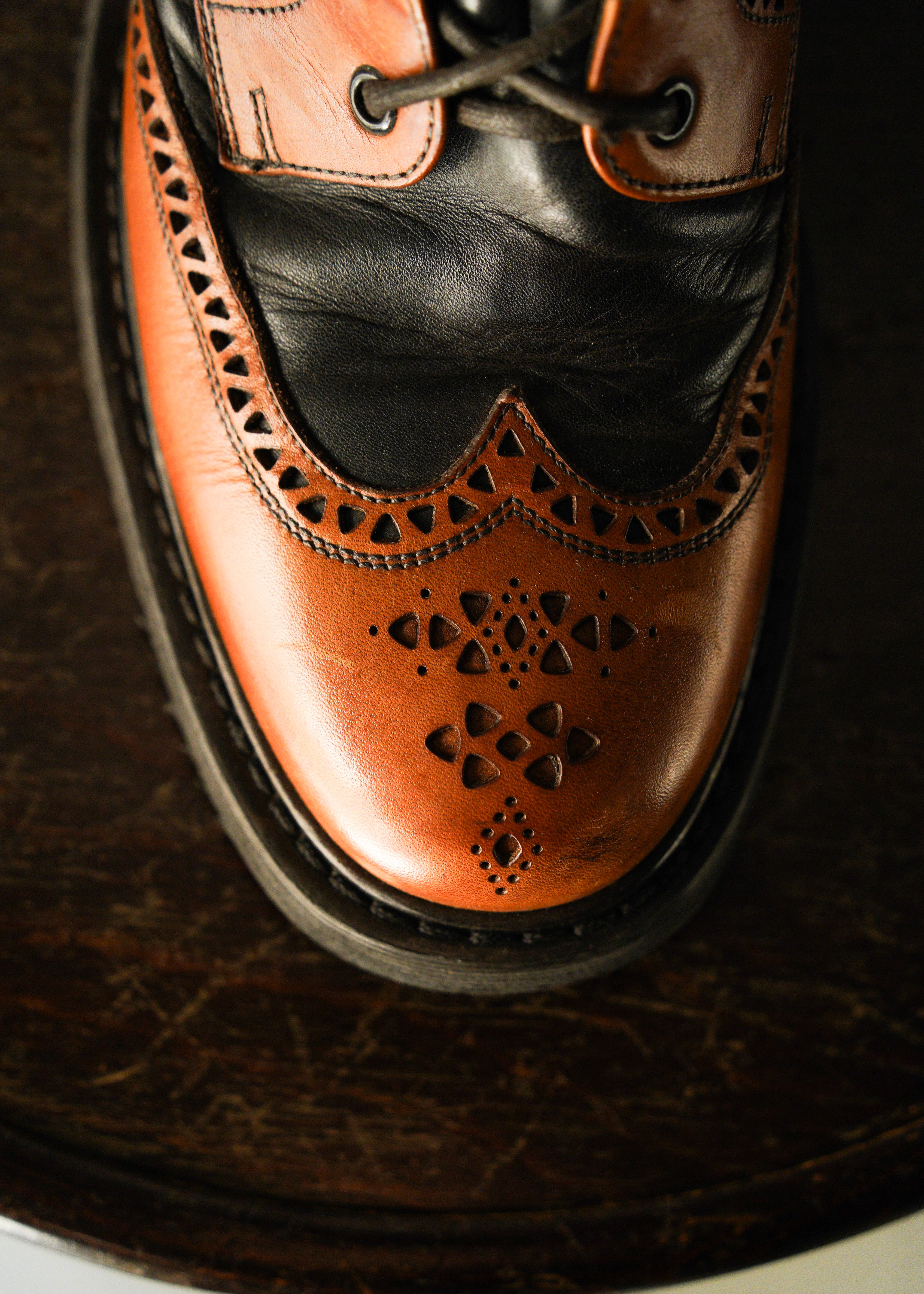 00’s PRADA wing tip leather docking boot