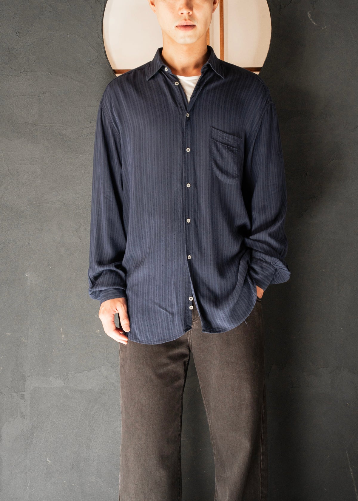 90's EMPORIO ARMANI light weight regular collar shirt