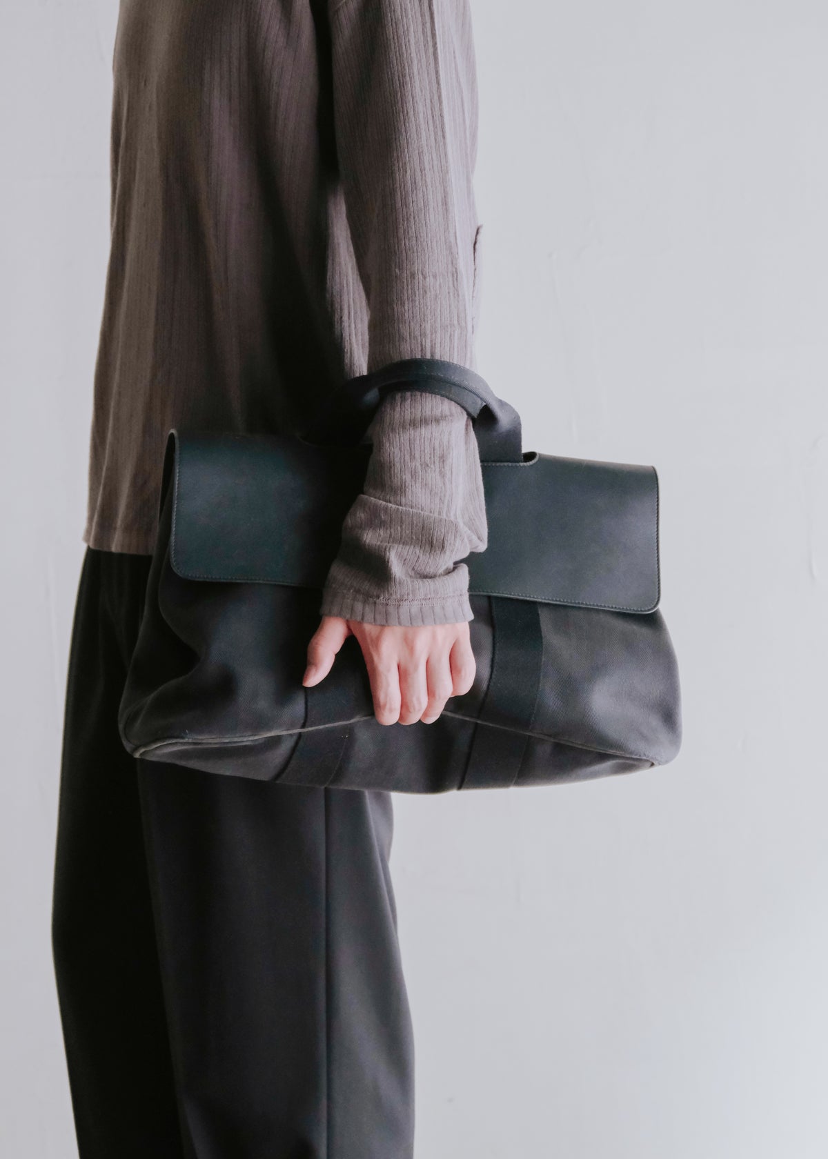 HERMÈS エルメス 00-10年代 valparaiso MM レザー flap canvas ハンドバッグ メンズ