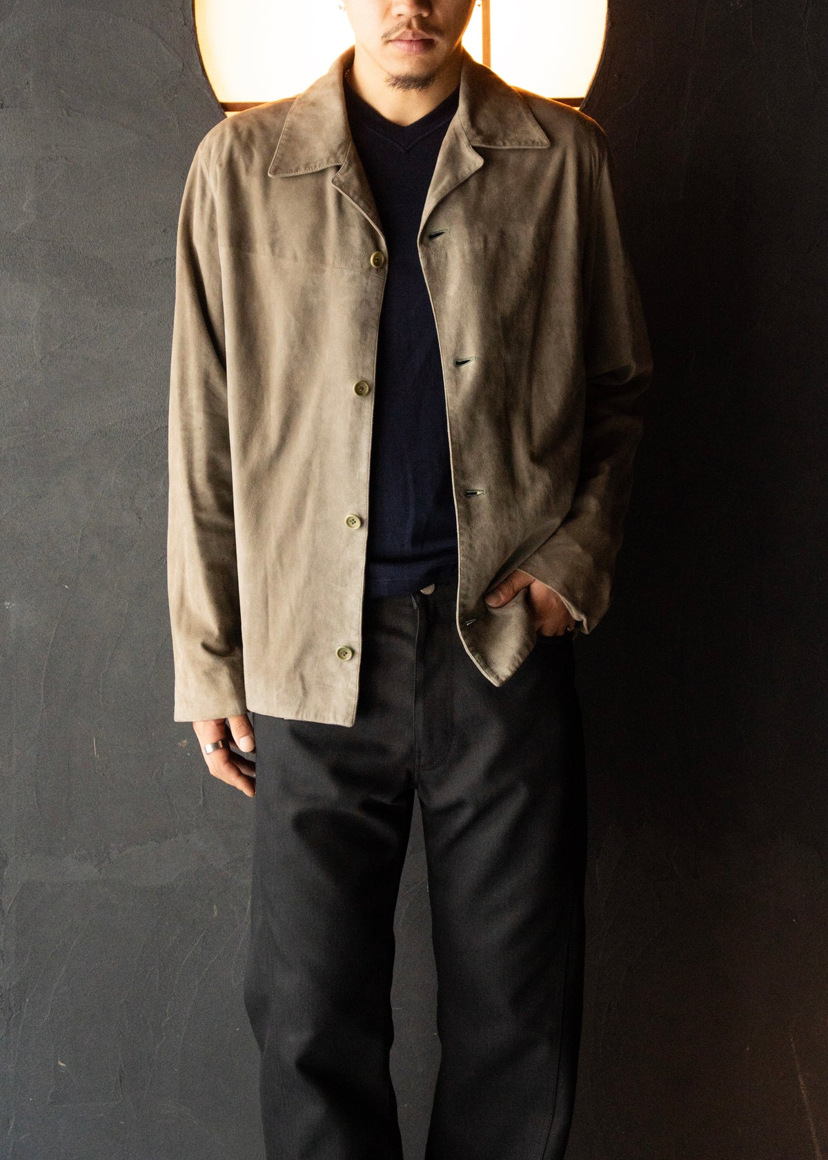 Calvin Klein Collection 98SS suede leather shirt jacket