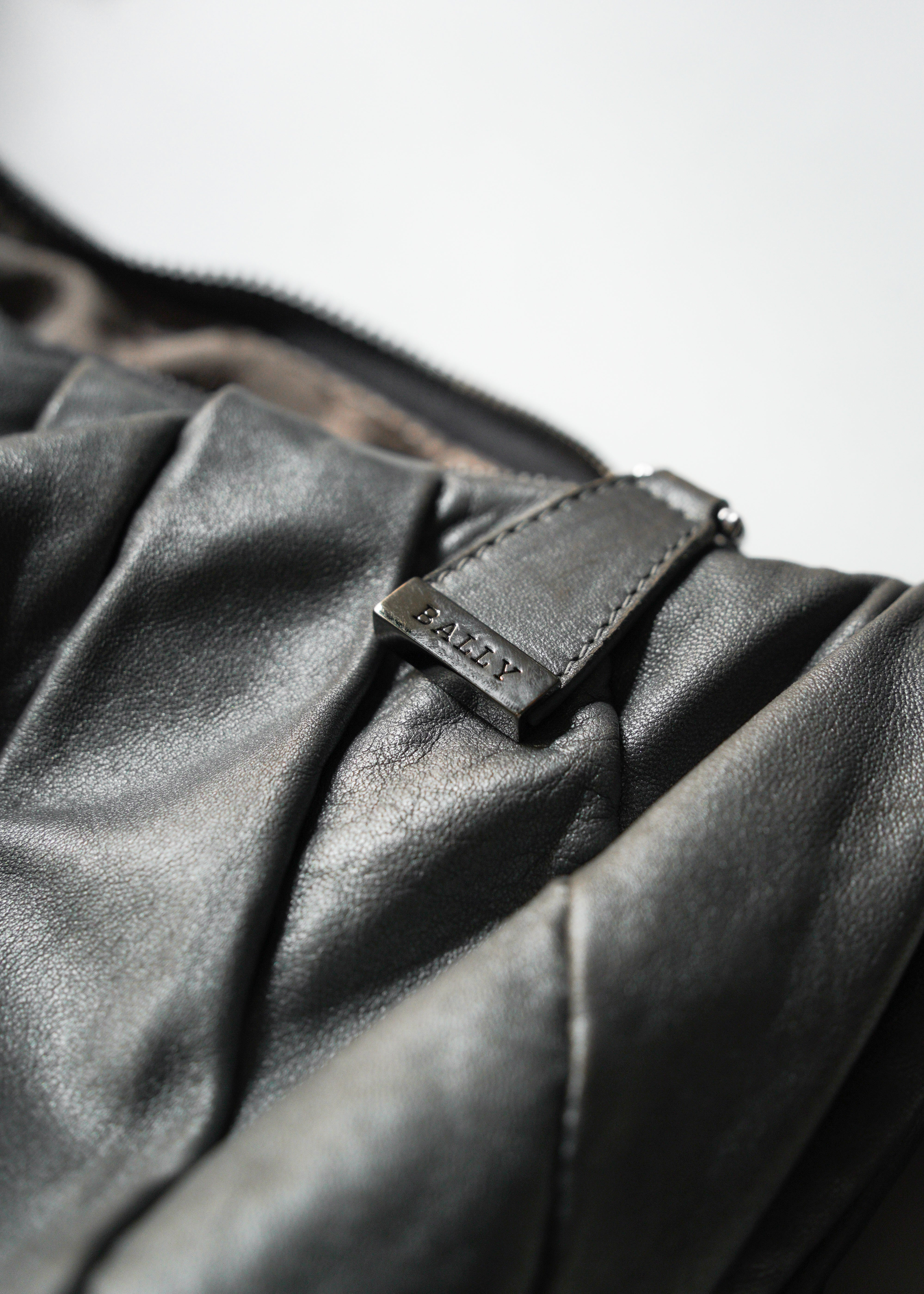 BALLY pleated leather shoulder bag
