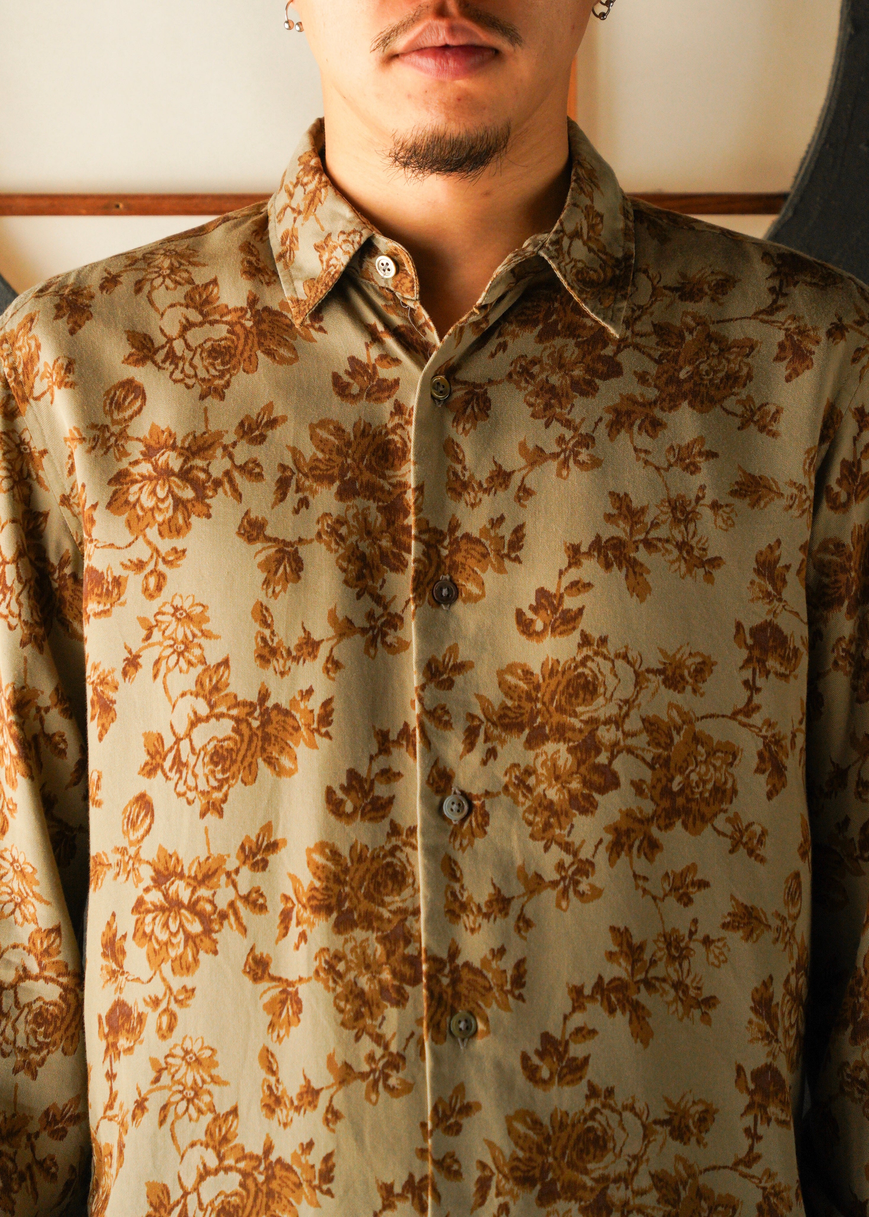 90-00’s So by alxander van slobe flower pattern shirt