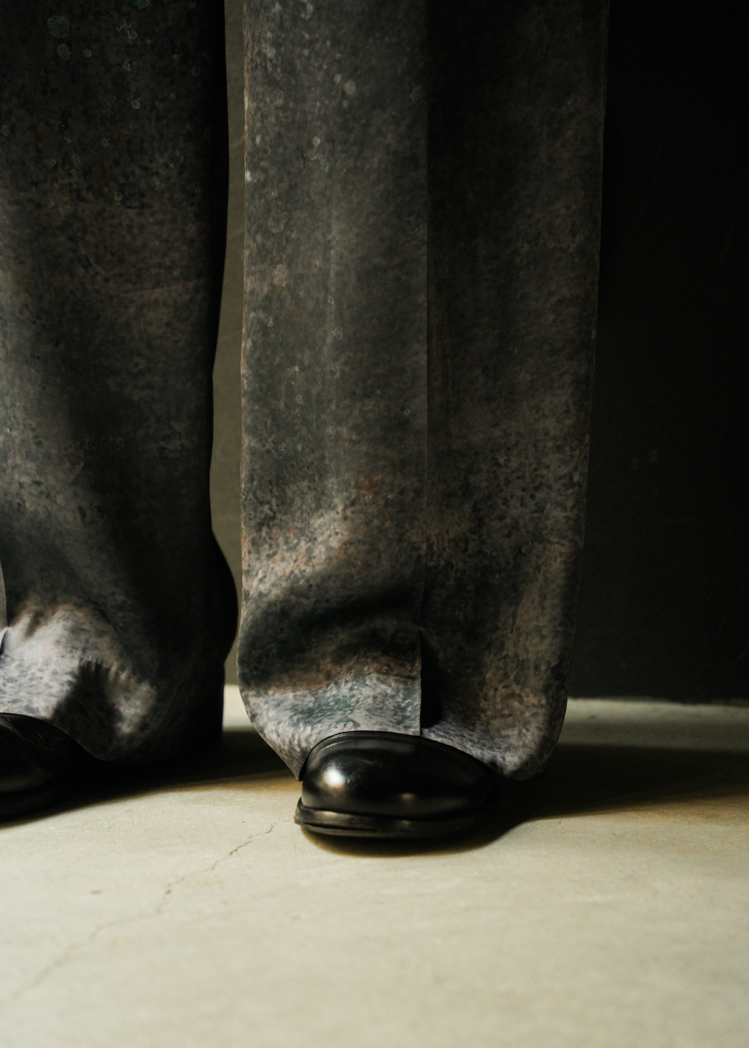 SASAKI SATORU 26SS single tuck wide trousers / Black
