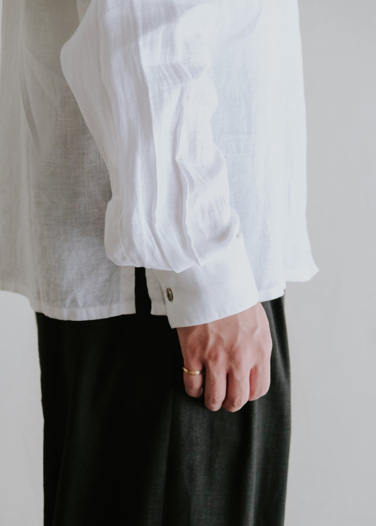 90-00's HERMÈS zip up linen shirt jacket