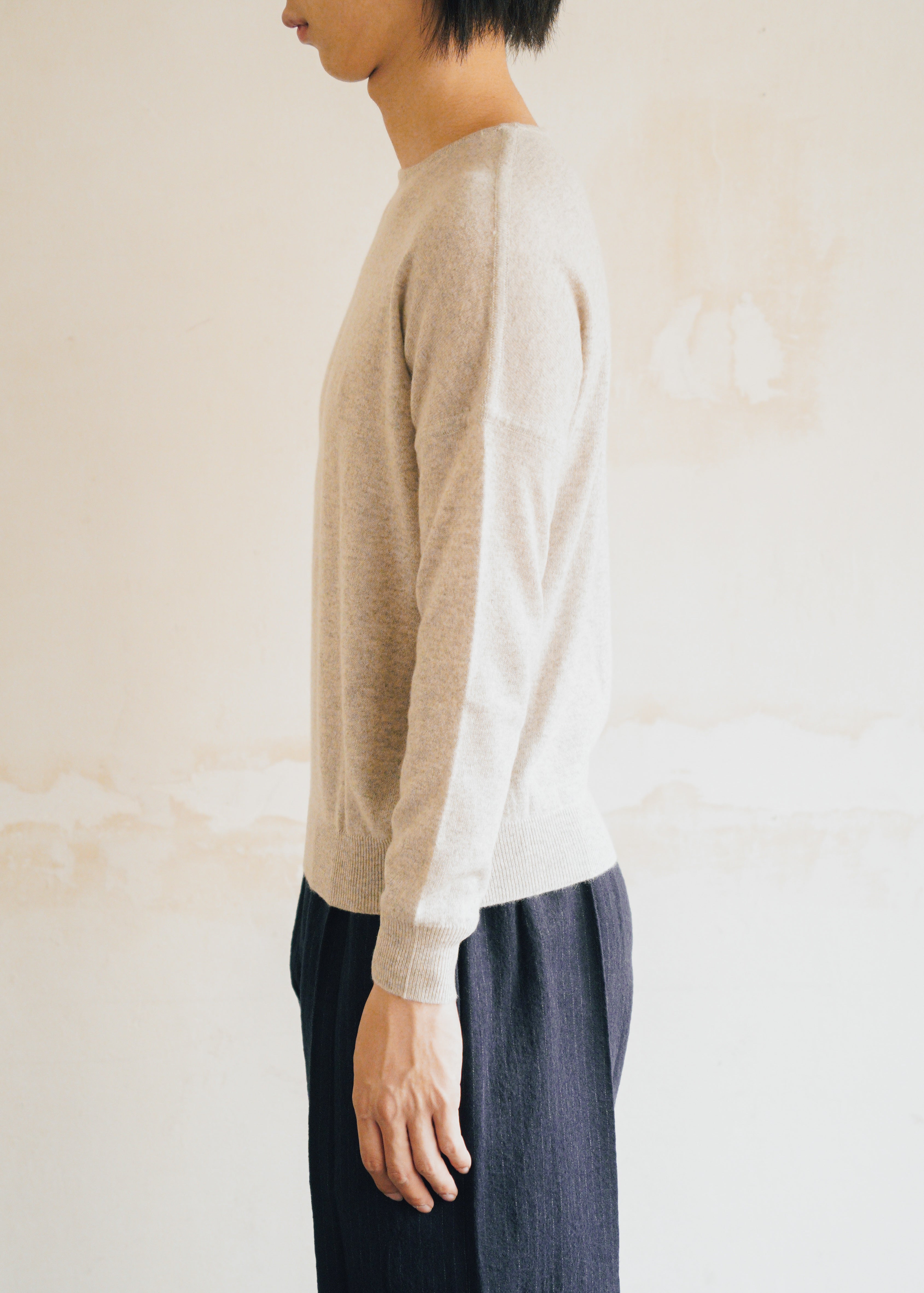 JEANPAULKNOTT ジャンポールノット 26AW カシミヤ 100% Cashmere ROUND NECK SWETER GREY メンズ