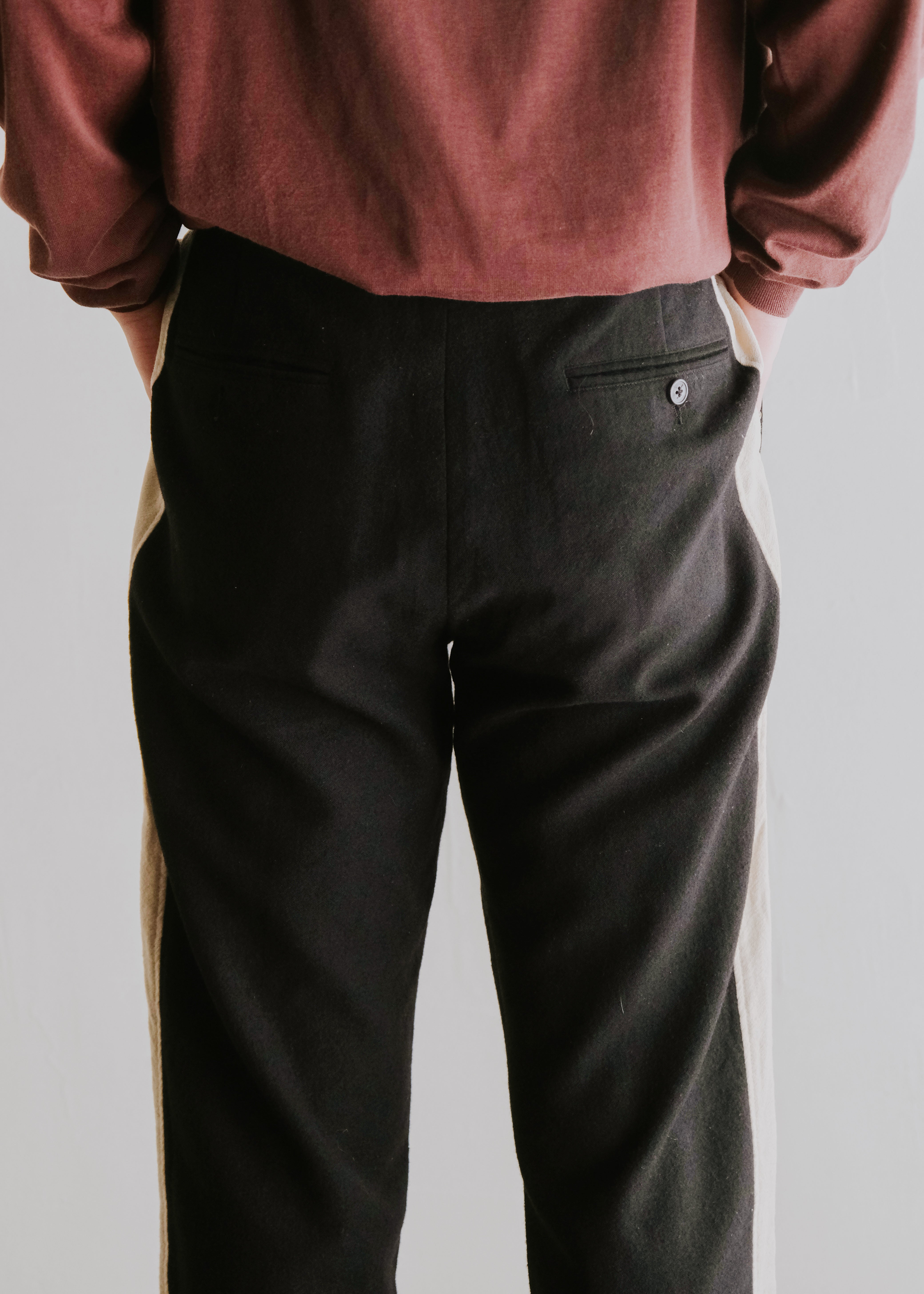 DRIES VAN NOTEN 03AW side line wool easy pants