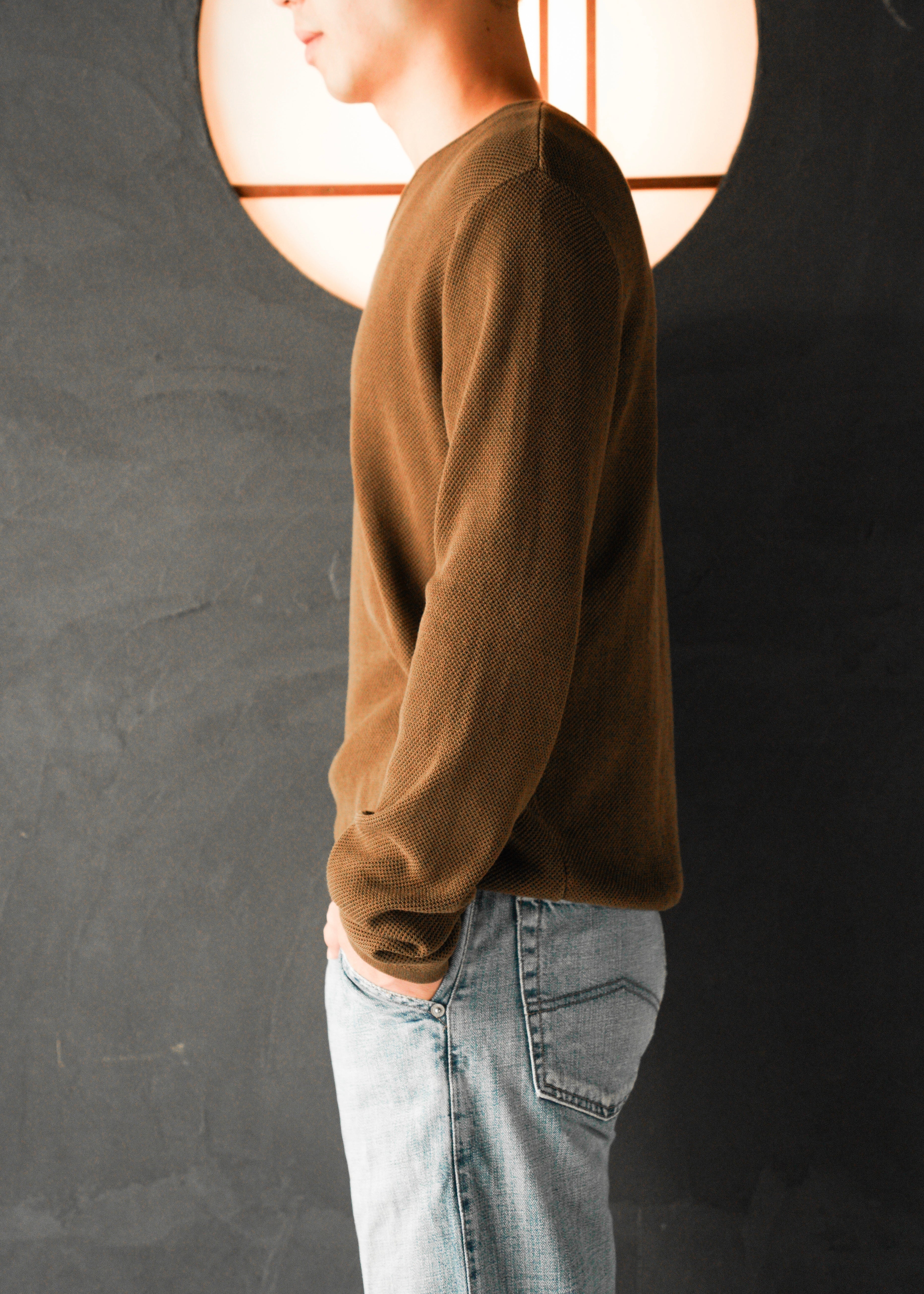 90-00's JIL SANDER v-neck mesh knit