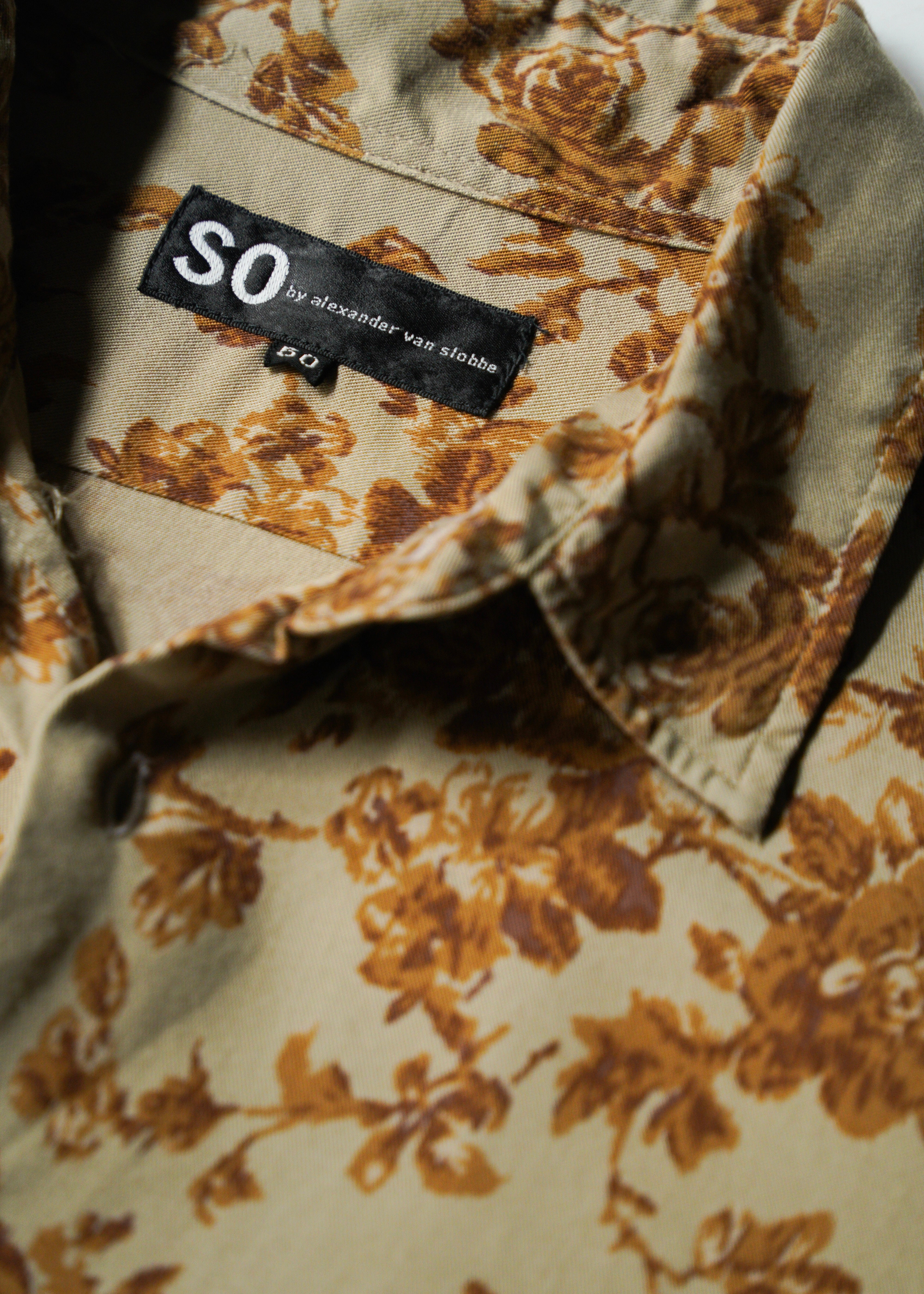 90-00’s So by alxander van slobe flower pattern shirt