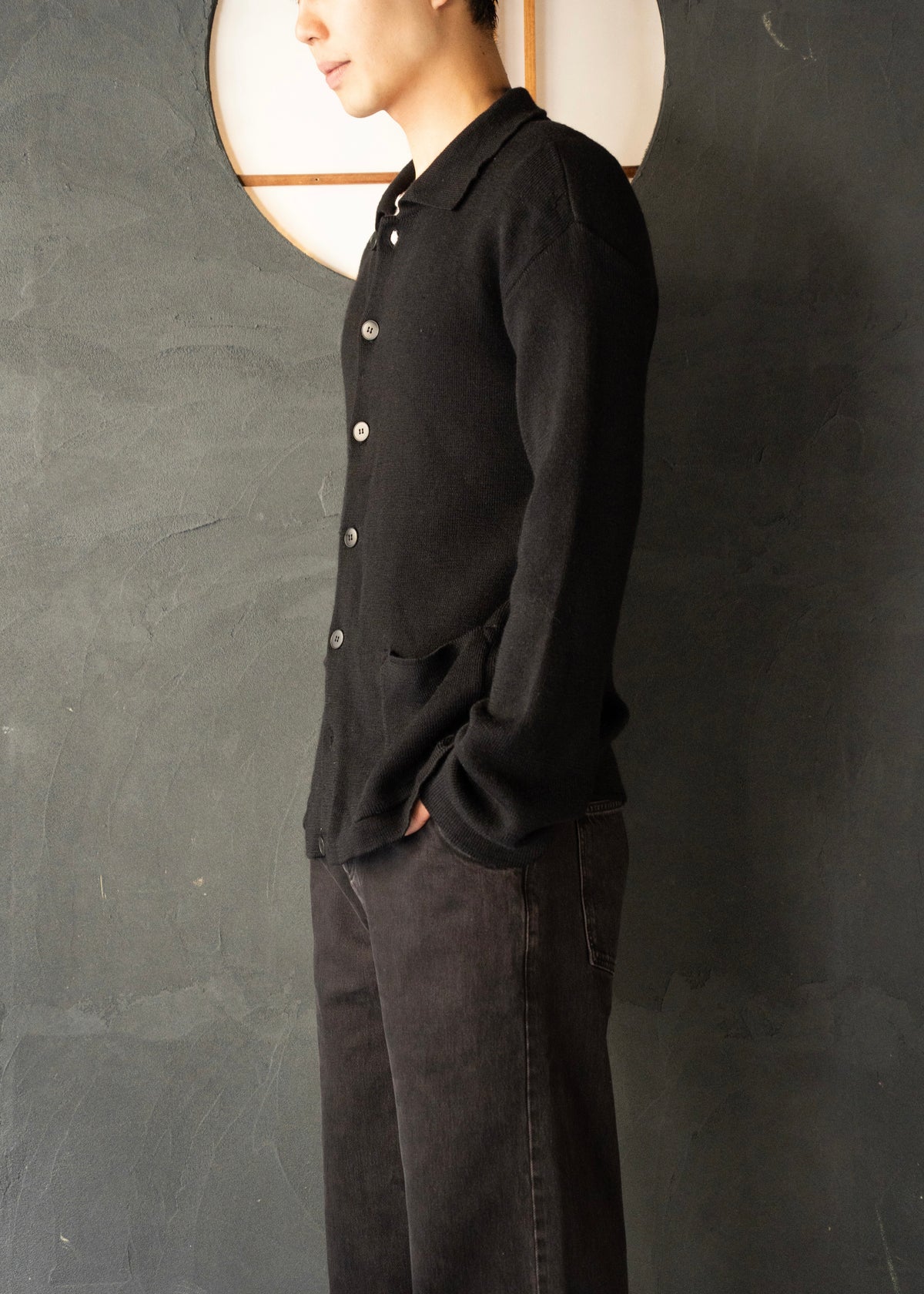 90's agnes b. homme collared wool cardigan